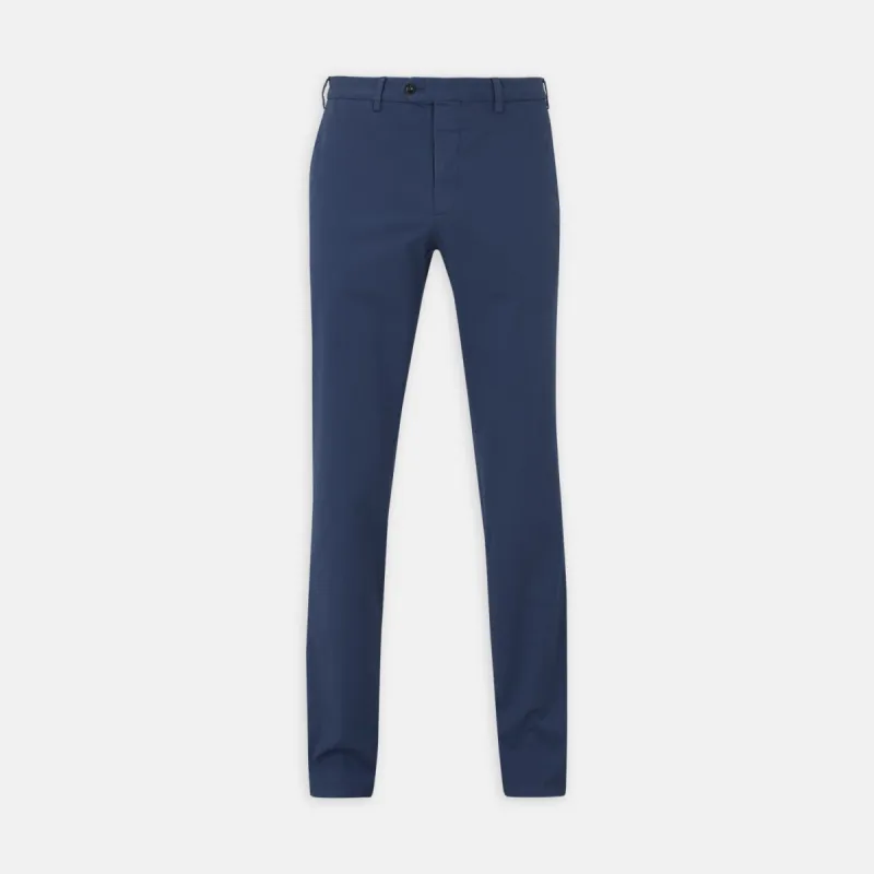 Navy Garment Dyed Cotton Chinos sold by Turnbull & Asser