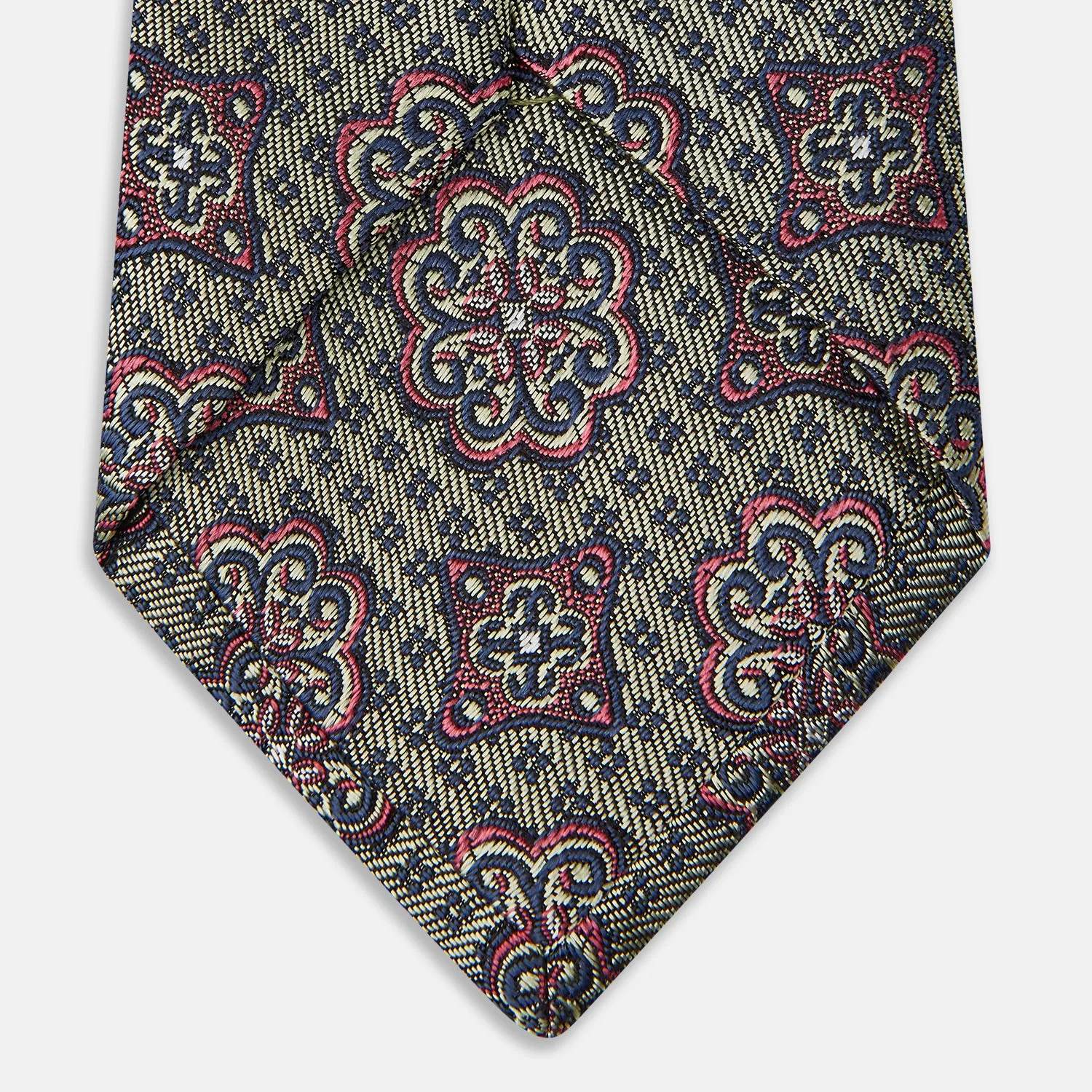 Green Floral Tile Silk Tie sold by Turnbull & Asser product image thumbnail 4