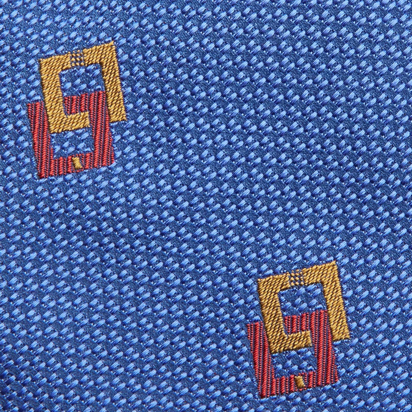 Blue Geometric Squares Silk Tie sold by Turnbull & Asser product image thumbnail 3