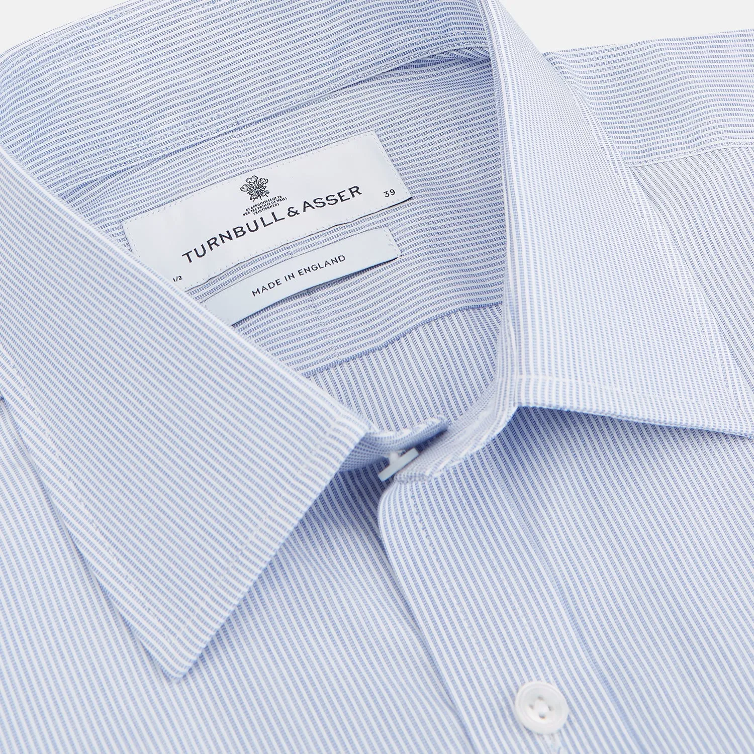 Blue and White Stripe Cotton Regular Fit Mayfair Shirt sold by Turnbull & Asser product image thumbnail 3
