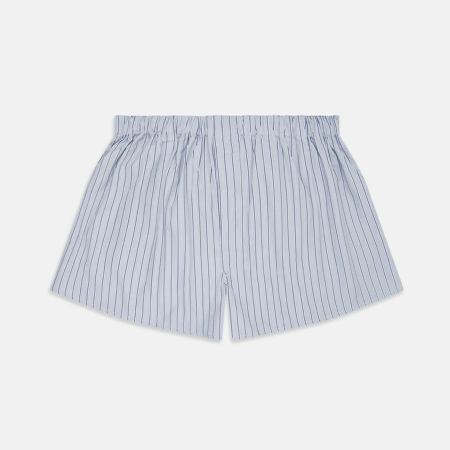Navy & Blue Stripe Cotton Boxer Shorts sold by Turnbull & Asser