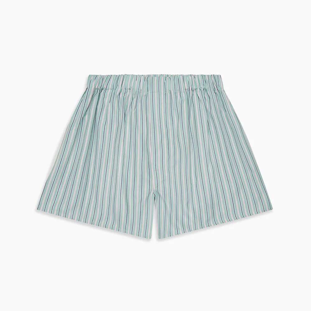 Green, Navy & Pink Stripe Cotton Boxer Shorts sold by Turnbull & Asser product image thumbnail 3