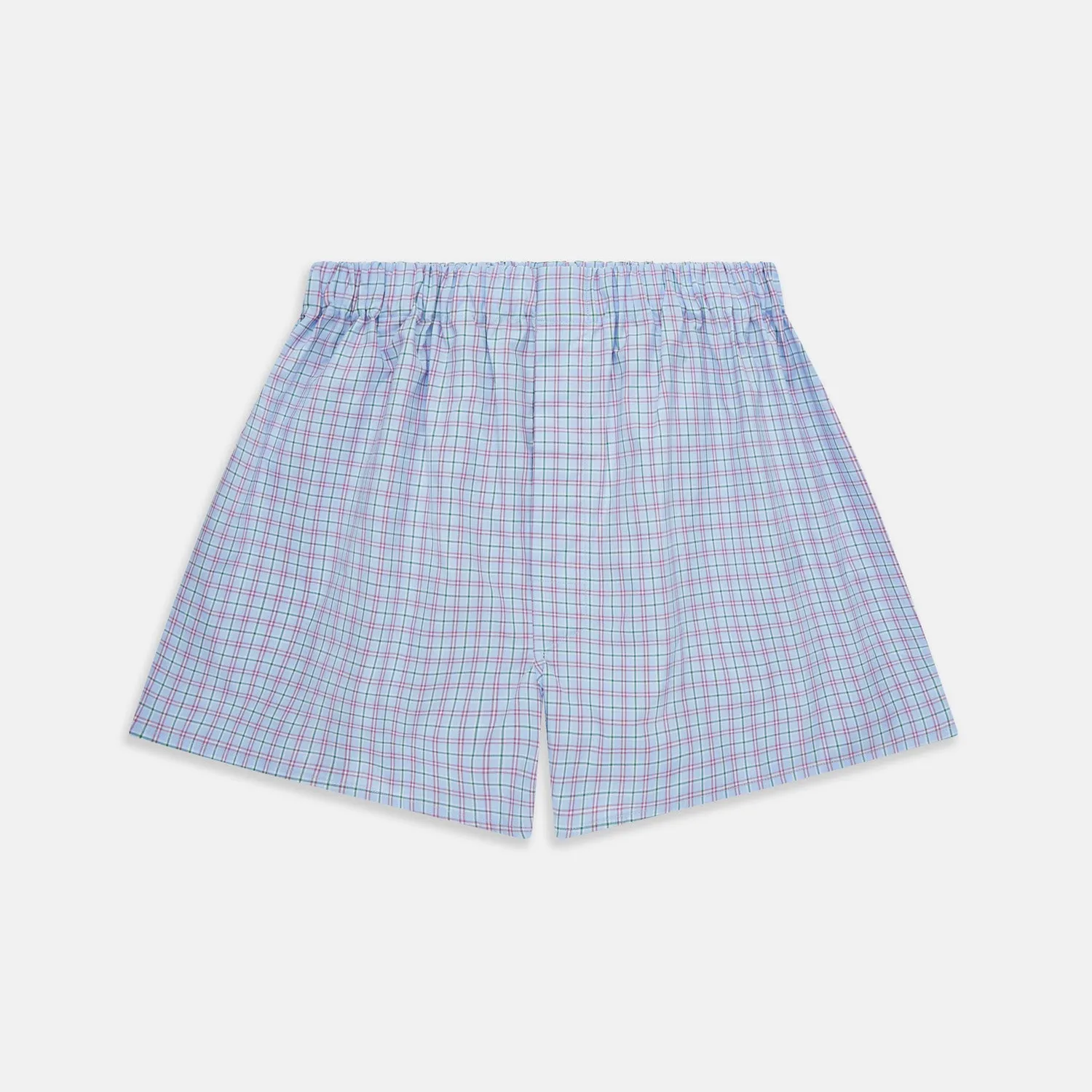 Blue, Purple & Green Check Cotton Boxer Shorts sold by Turnbull & Asser
