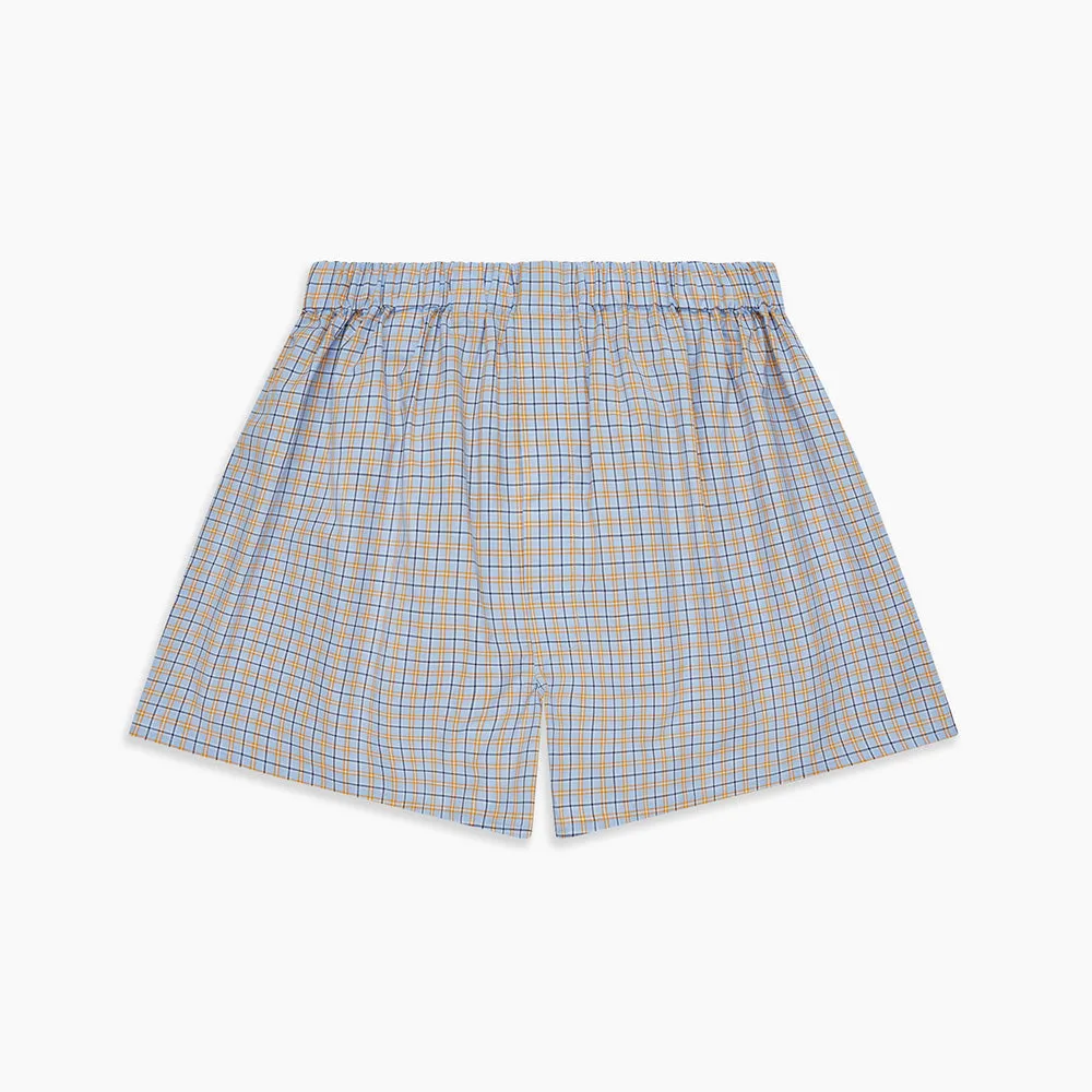 Blue, Orange & Navy Check Cotton Boxer Shorts sold by Turnbull & Asser product image thumbnail 3