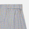 Blue, Orange & Navy Check Cotton Boxer Shorts sold by Turnbull & Asser