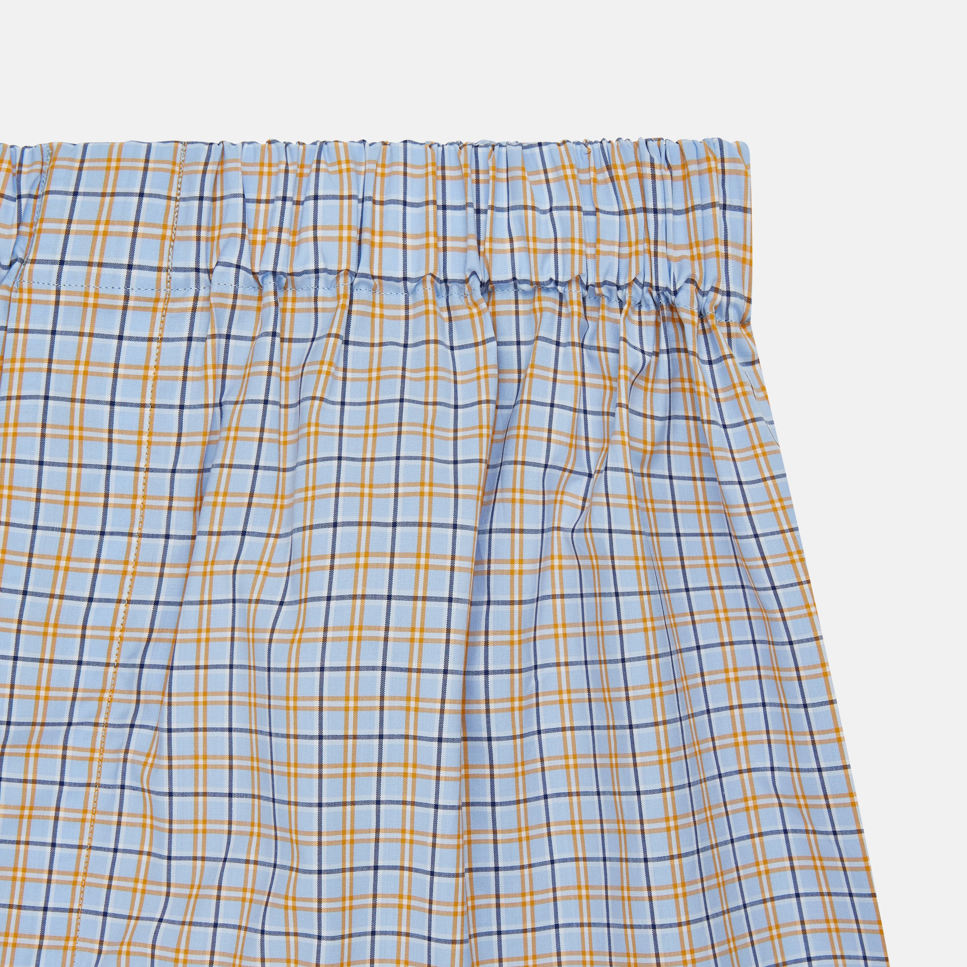 Blue, Orange & Navy Check Cotton Boxer Shorts sold by Turnbull & Asser product image thumbnail 2