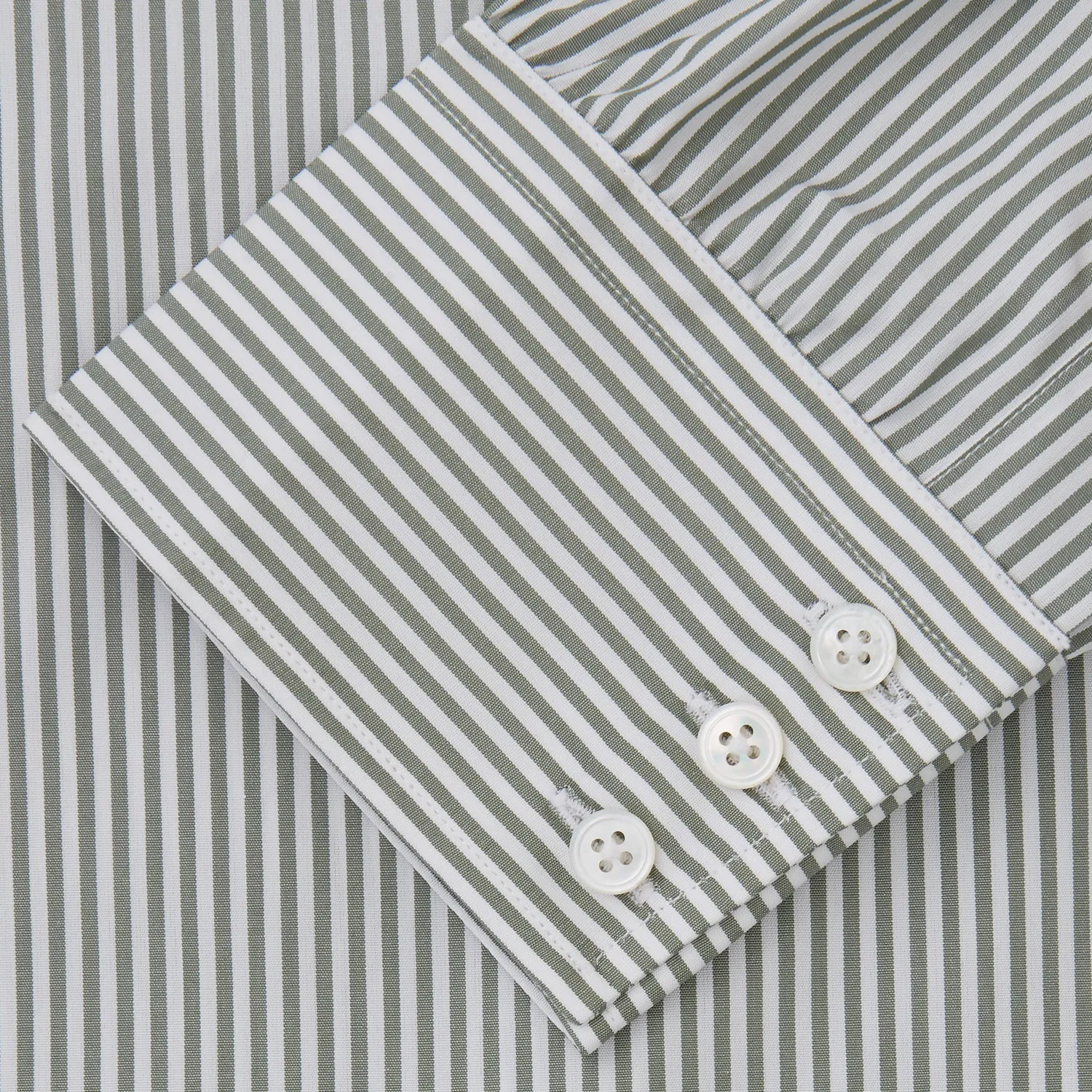 Green Bengal Stripe Regular Fit Shirt with T&A Collar and 3-Button Cuffs sold by Turnbull & Asser product image thumbnail 3