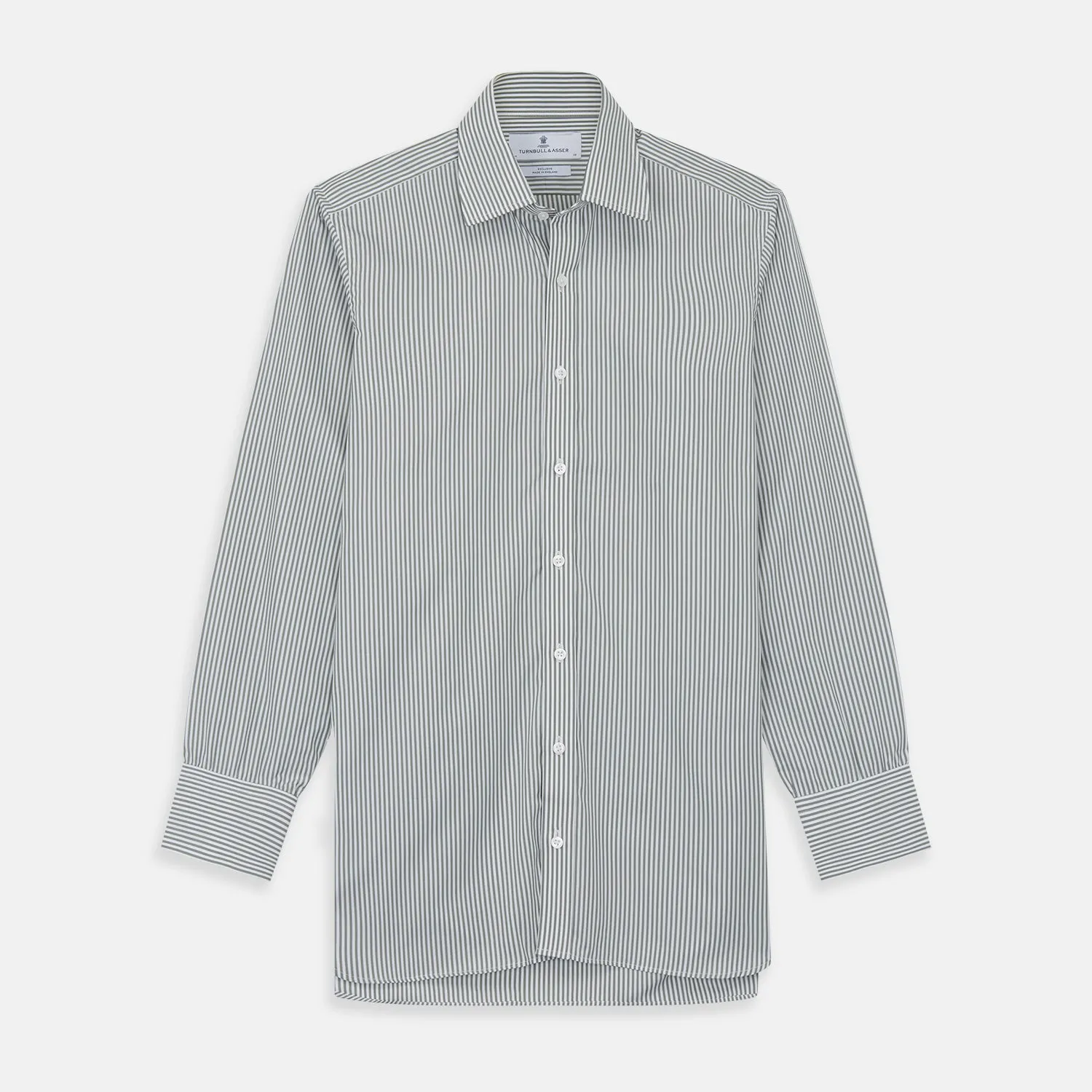 Green Bengal Stripe Regular Fit Shirt with T&A Collar and 3-Button Cuffs sold by Turnbull & Asser