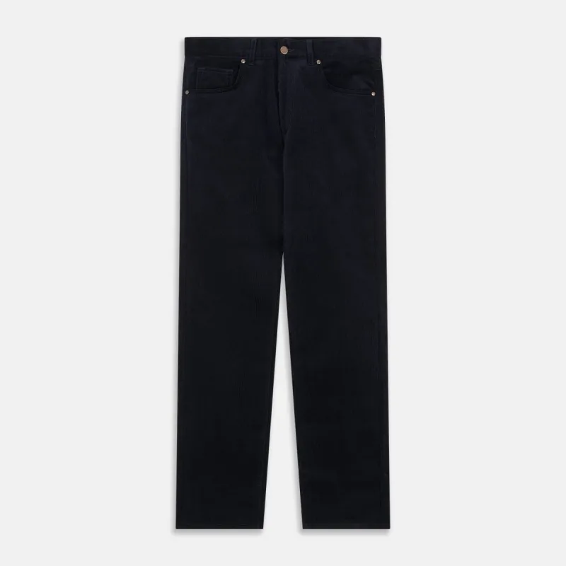 Navy Twill Cotton Five Pocket Trousers sold by Turnbull & Asser