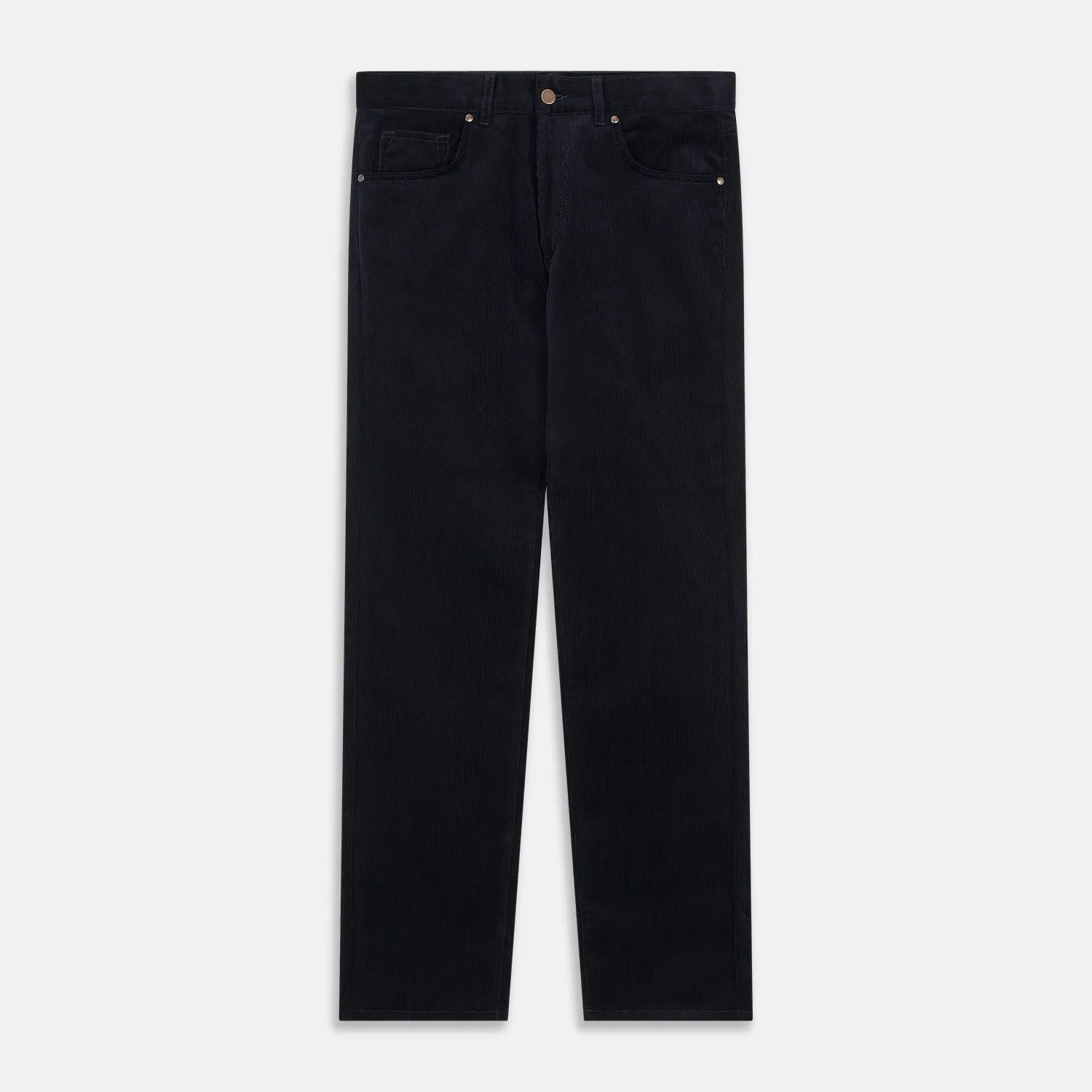 Navy Twill Cotton Five Pocket Trousers sold by Turnbull & Asser