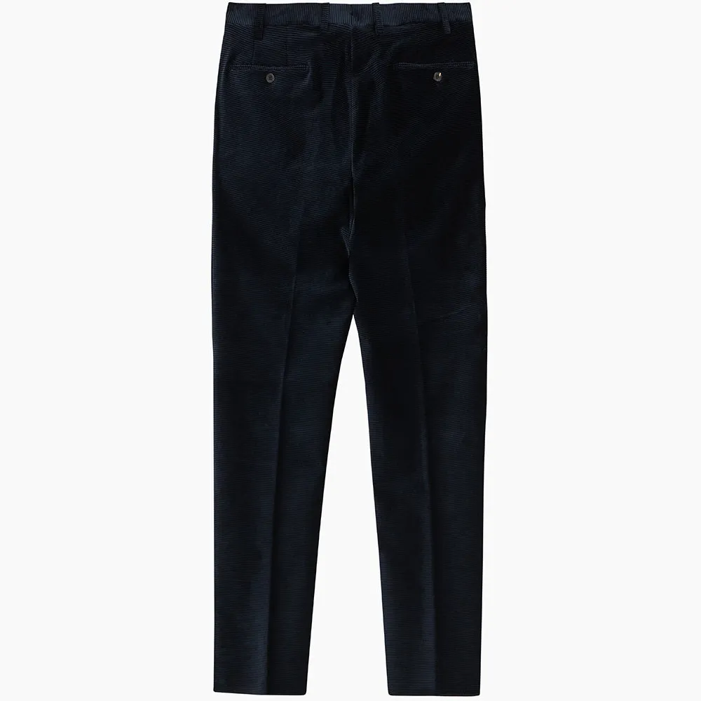 Navy Horizontal Cord Trousers sold by Turnbull & Asser product image thumbnail 3