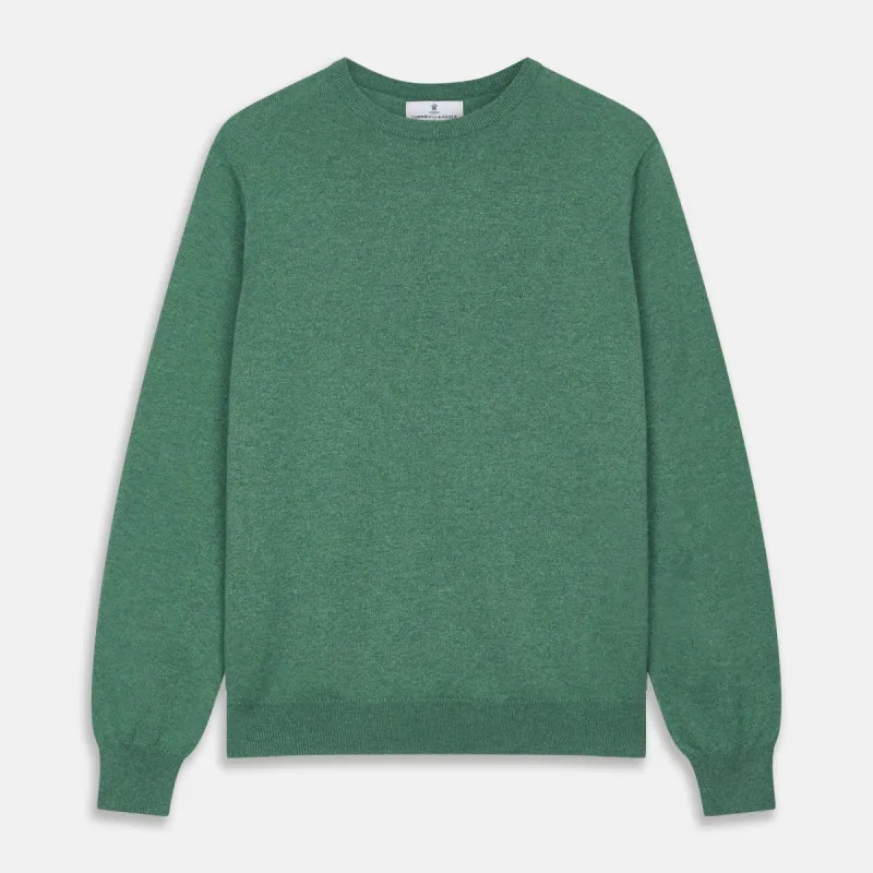 Green Cashmere Crewneck Jumper sold by Turnbull & Asser