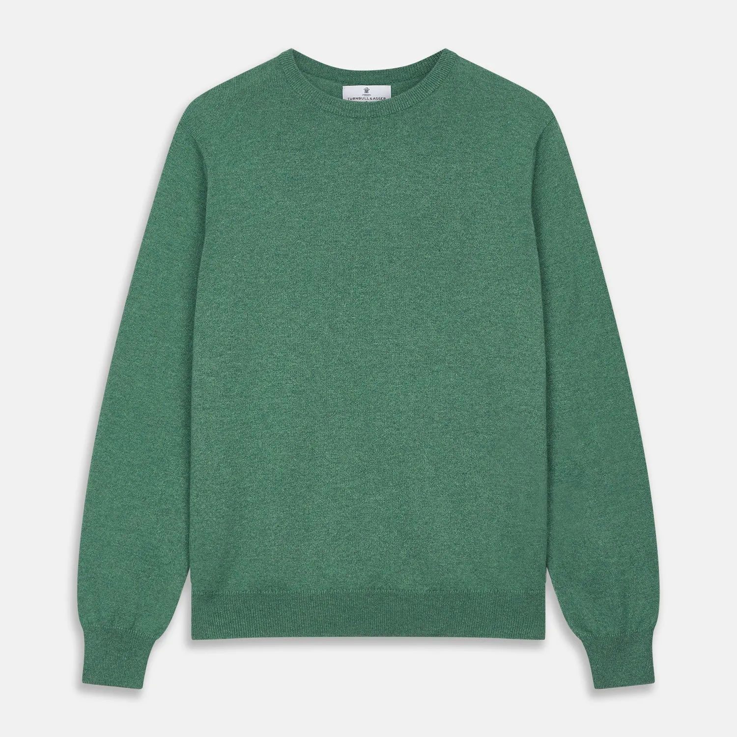 Green Cashmere Crewneck Jumper sold by Turnbull & Asser