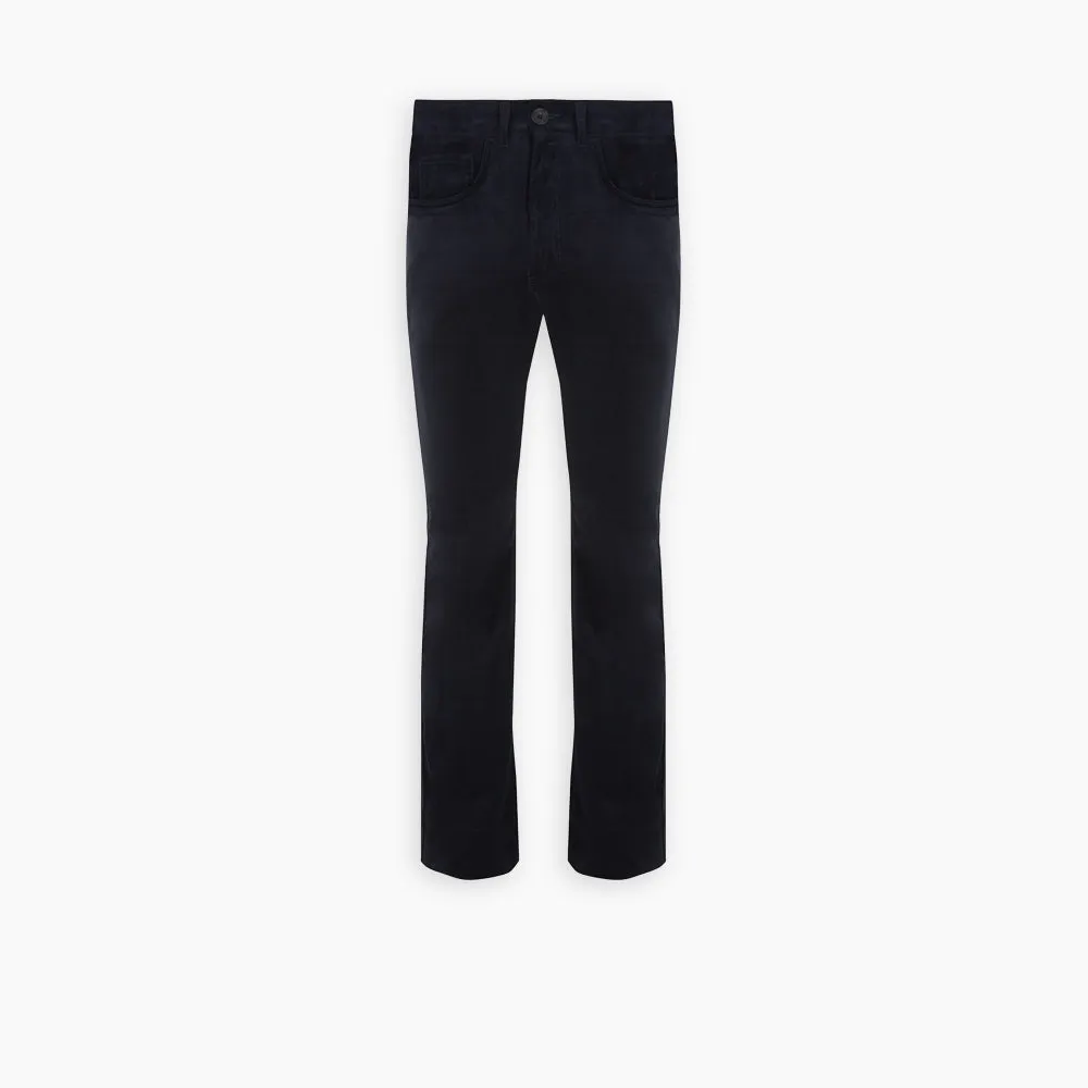 Navy Cotton Cashmere Corduroy 5-Pocket Trousers sold by Turnbull & Asser product image thumbnail 4