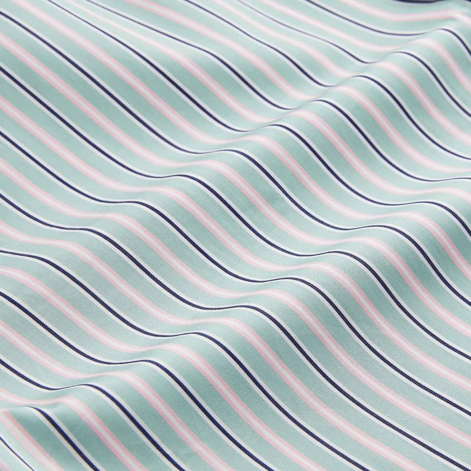 Green, Navy & Pink Stripe Regular Fit Shirt with T&A Collar and 3 Button Cuffs sold by Turnbull & Asser product image thumbnail 4