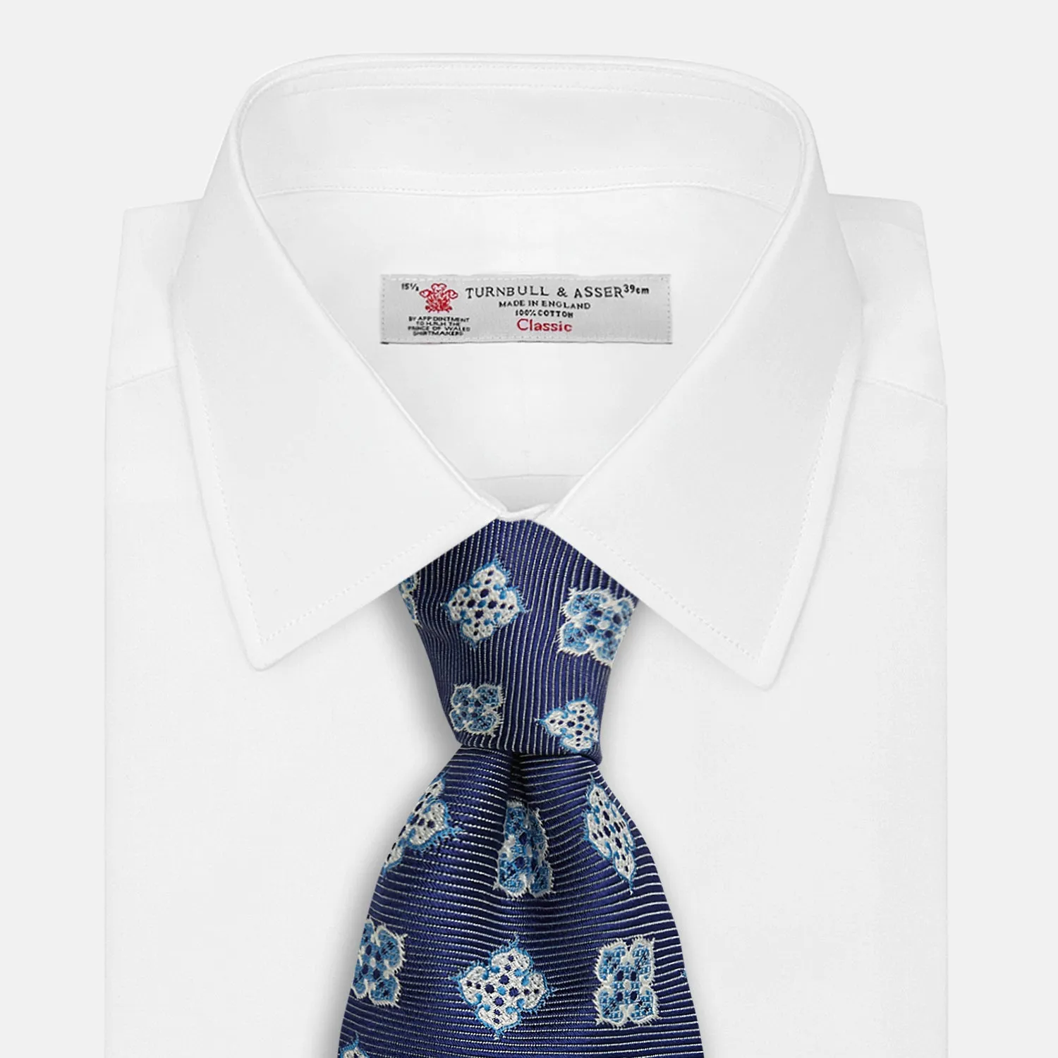 Blue Geometric Jacquard Tie sold by Turnbull & Asser product image thumbnail 2