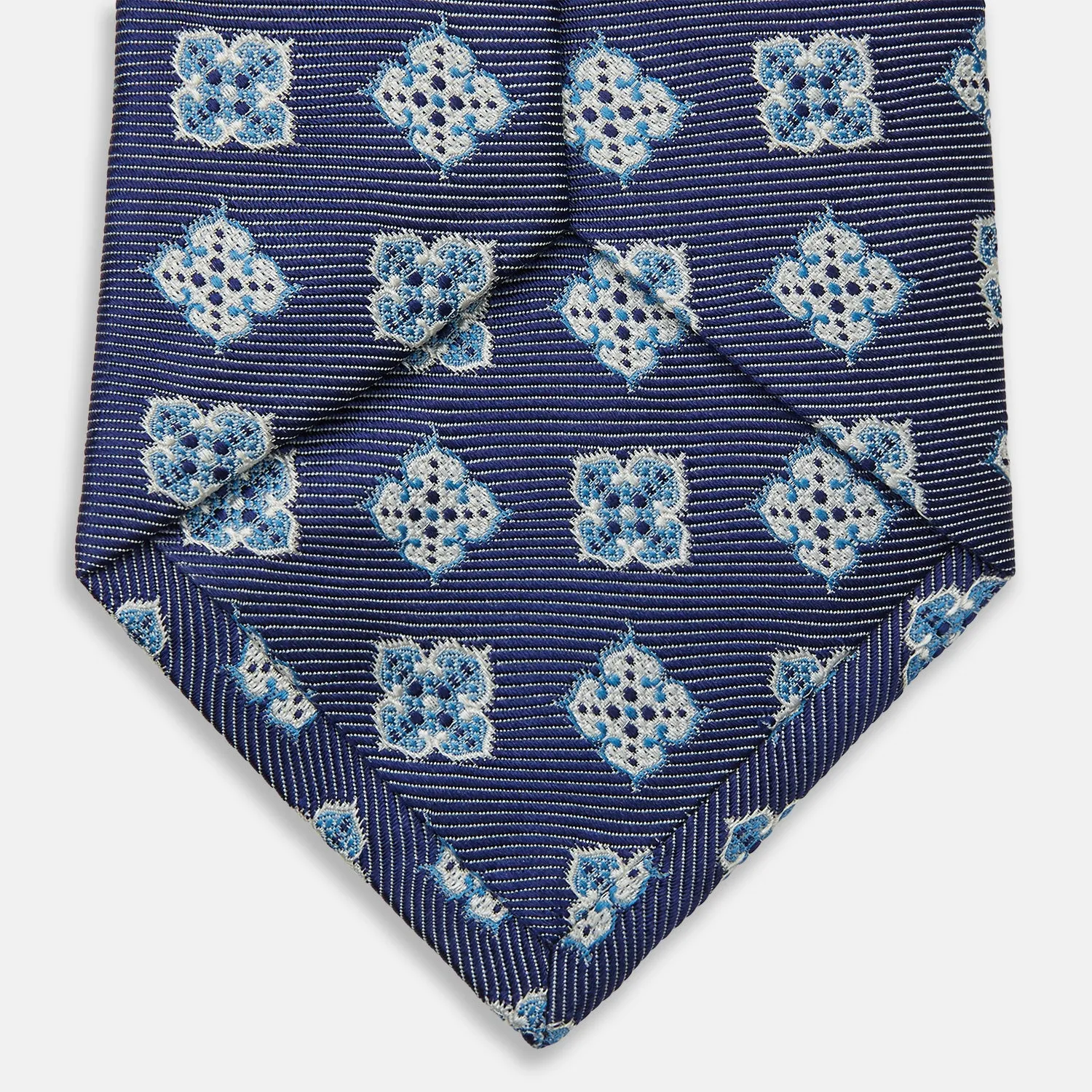 Blue Geometric Jacquard Tie sold by Turnbull & Asser product image thumbnail 4