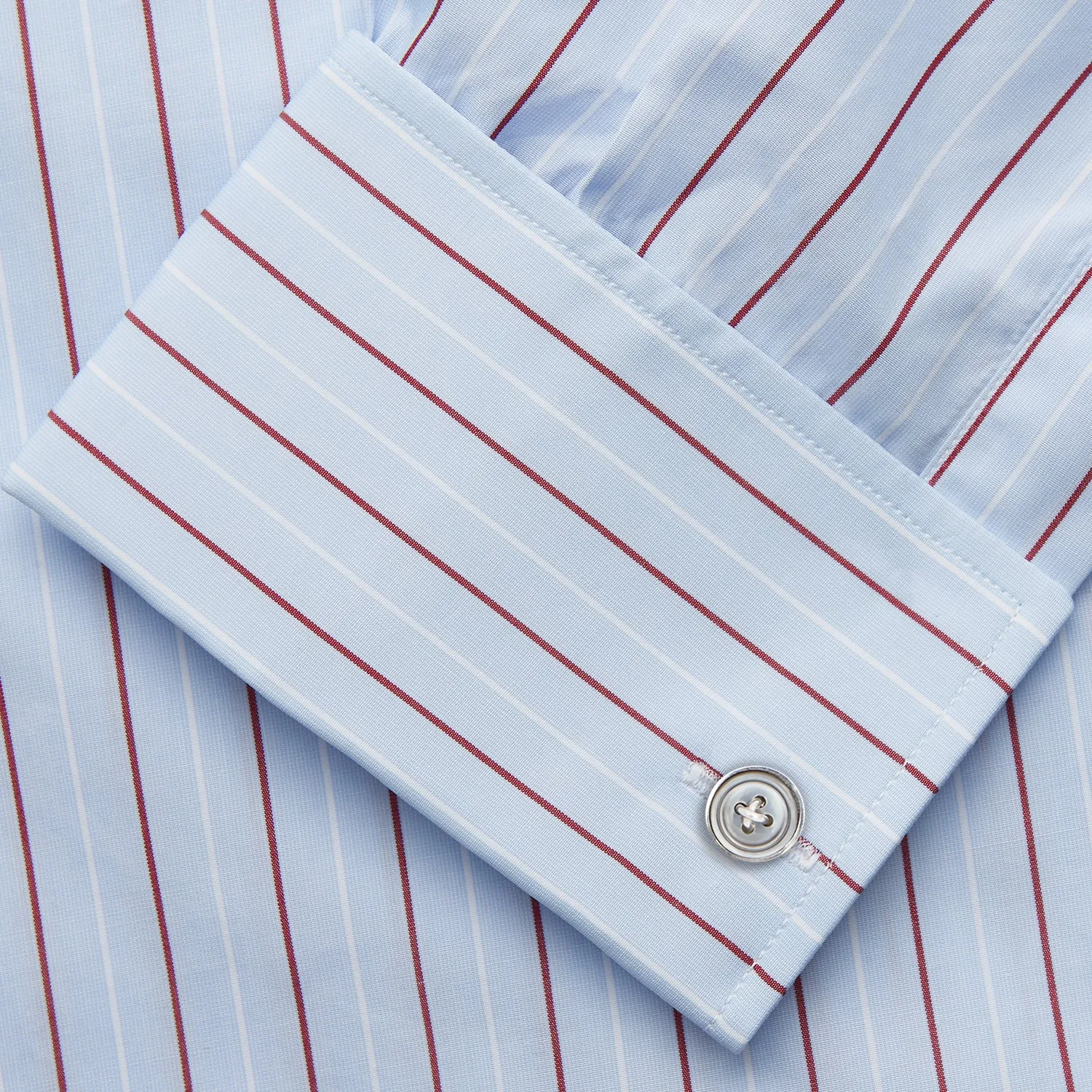 Burgundy Stripe Regular Fit Shirt with T&A Collar and Double Cuffs sold by Turnbull & Asser product image thumbnail 3