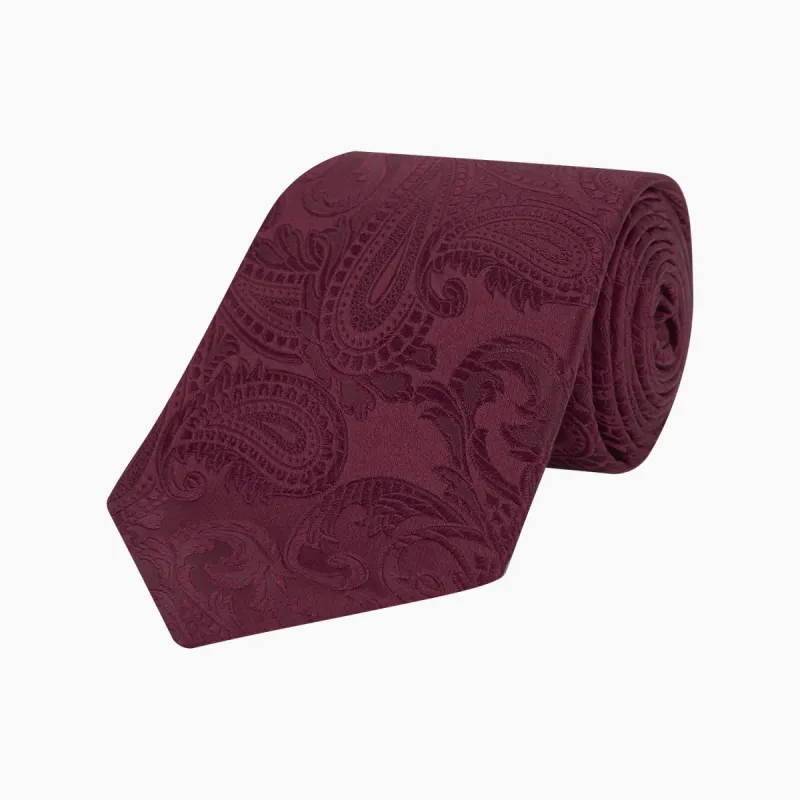 Burgundy Paisley Silk Tie sold by Turnbull & Asser
