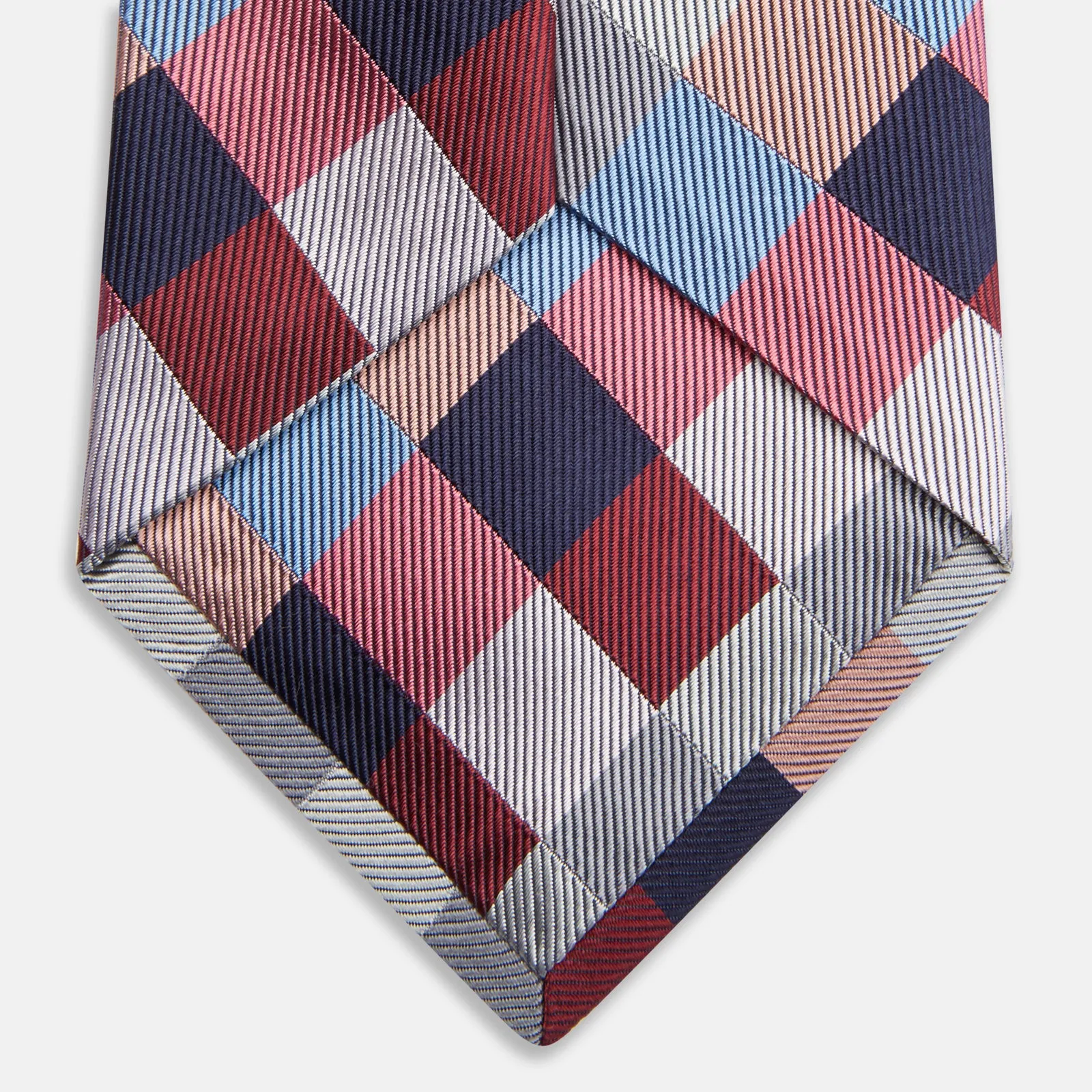 Pink and Blue Checkerboard Silk Tie sold by Turnbull & Asser product image thumbnail 4