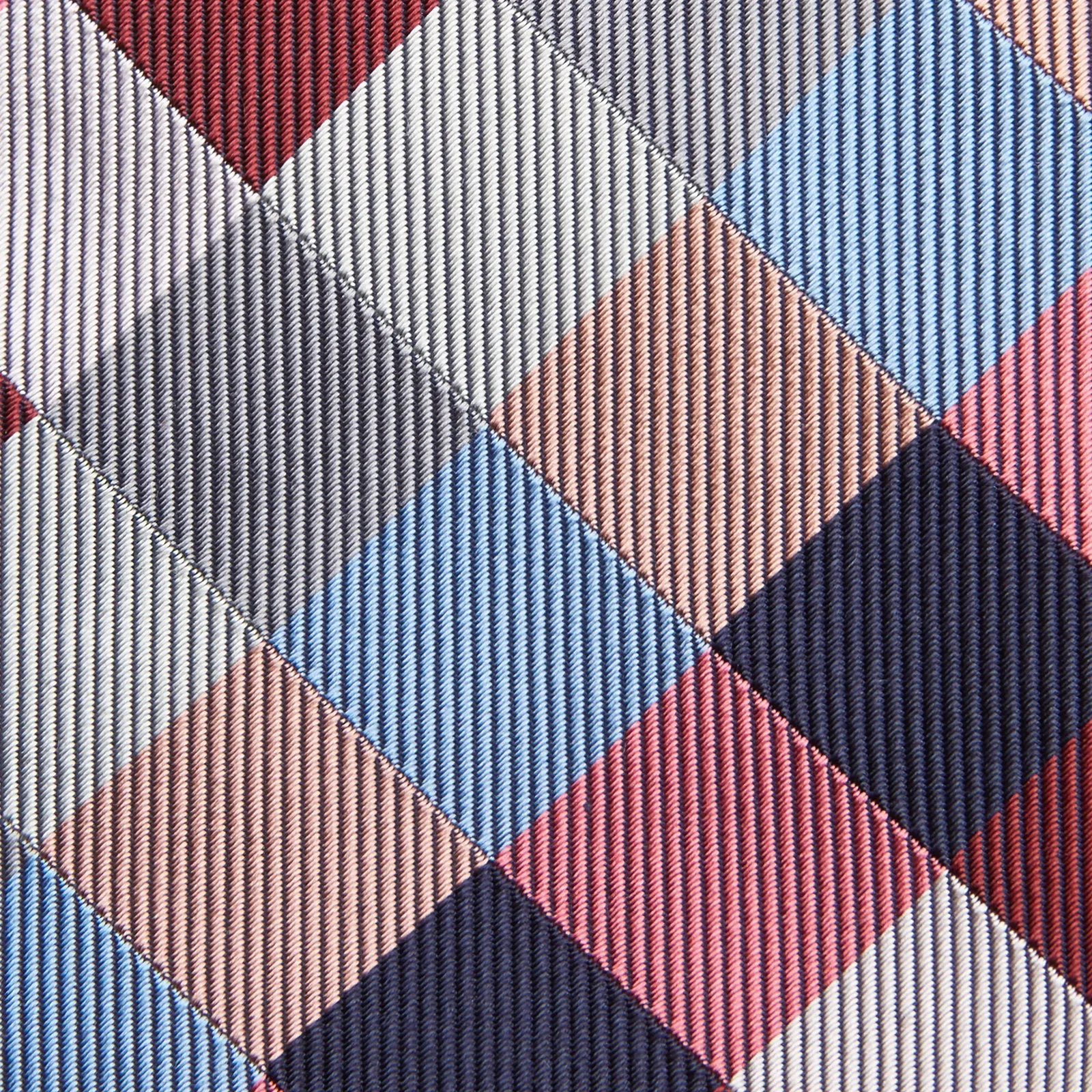 Pink and Blue Checkerboard Silk Tie sold by Turnbull & Asser product image thumbnail 3