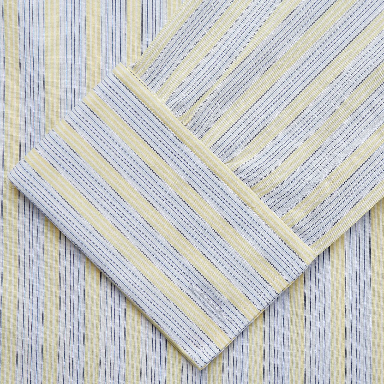 Yellow and Pale Blue Multi Stripe Cotton Regular Fit Whitby Shirt sold by Turnbull & Asser product image thumbnail 3