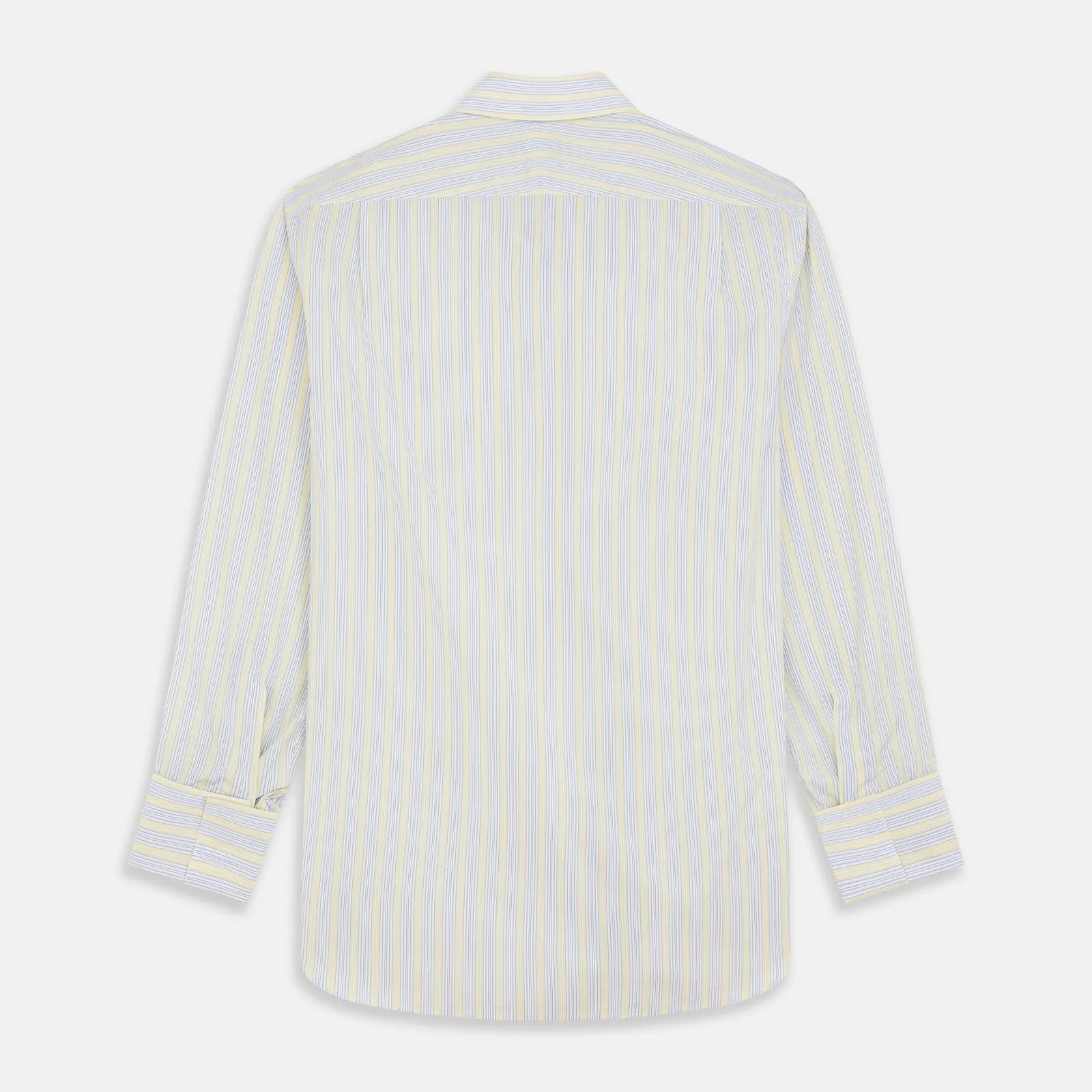Yellow and Pale Blue Multi Stripe Cotton Regular Fit Whitby Shirt sold by Turnbull & Asser product image thumbnail 5