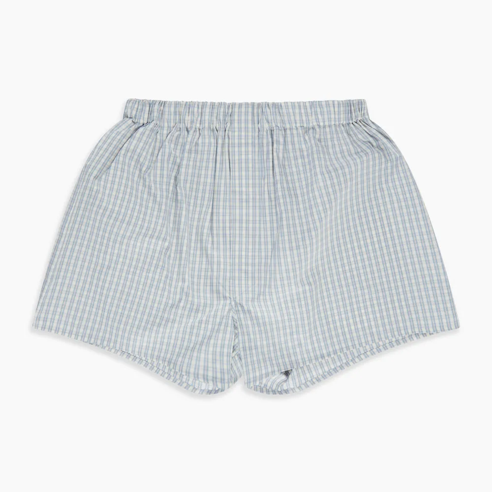 Pale Blue Multi Cotton Godfrey Boxer Shorts sold by Turnbull & Asser product image thumbnail 3