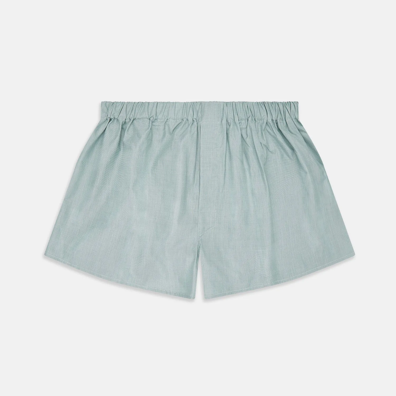 Plain Green Cotton Boxer Shorts sold by Turnbull & Asser