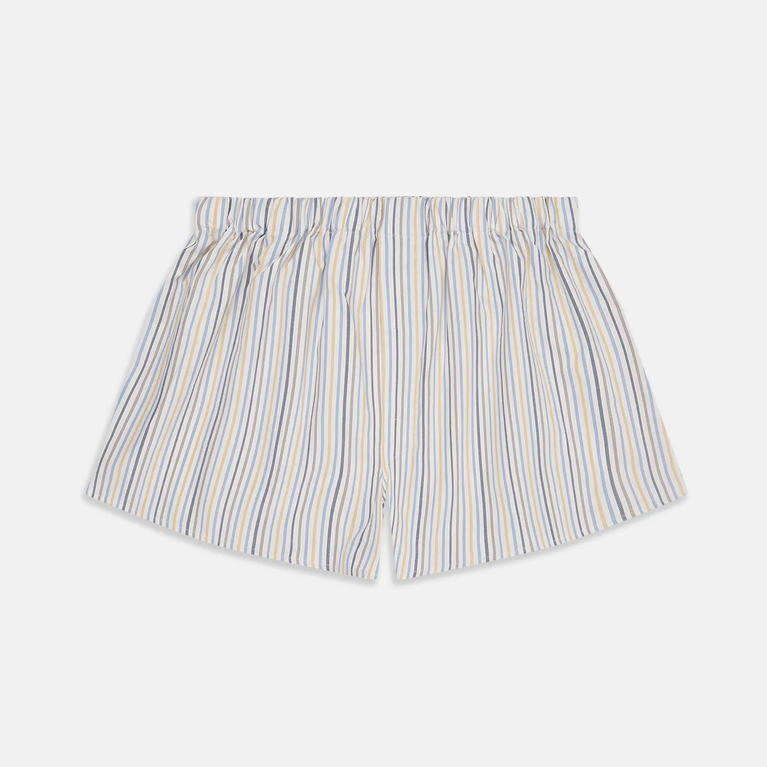 Yellow Multi Stripe Cotton Boxer Shorts sold by Turnbull & Asser