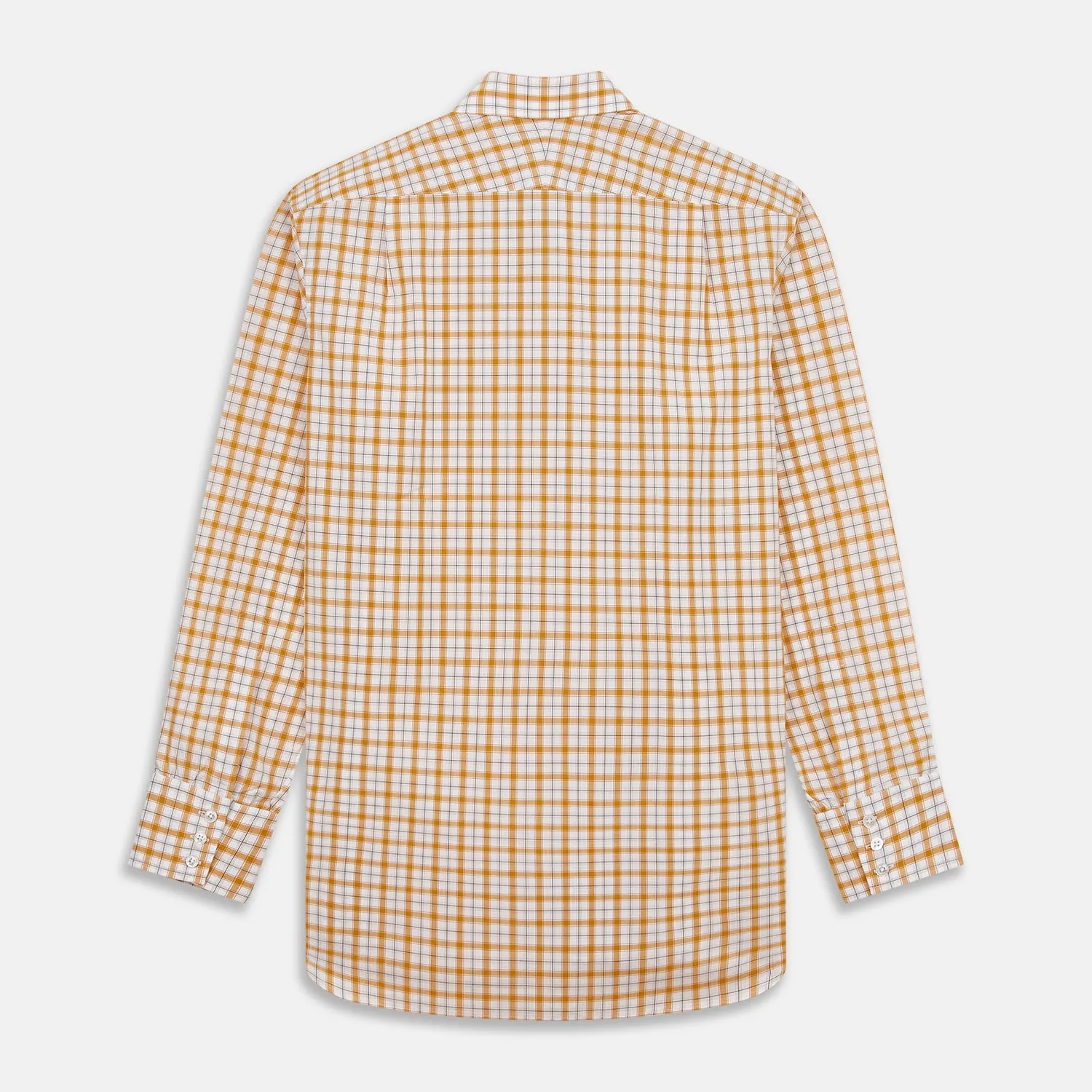 Orange Multi Check Regular Fit Shirt with T&A Collar and 3 Button Cuffs sold by Turnbull & Asser product image thumbnail 5