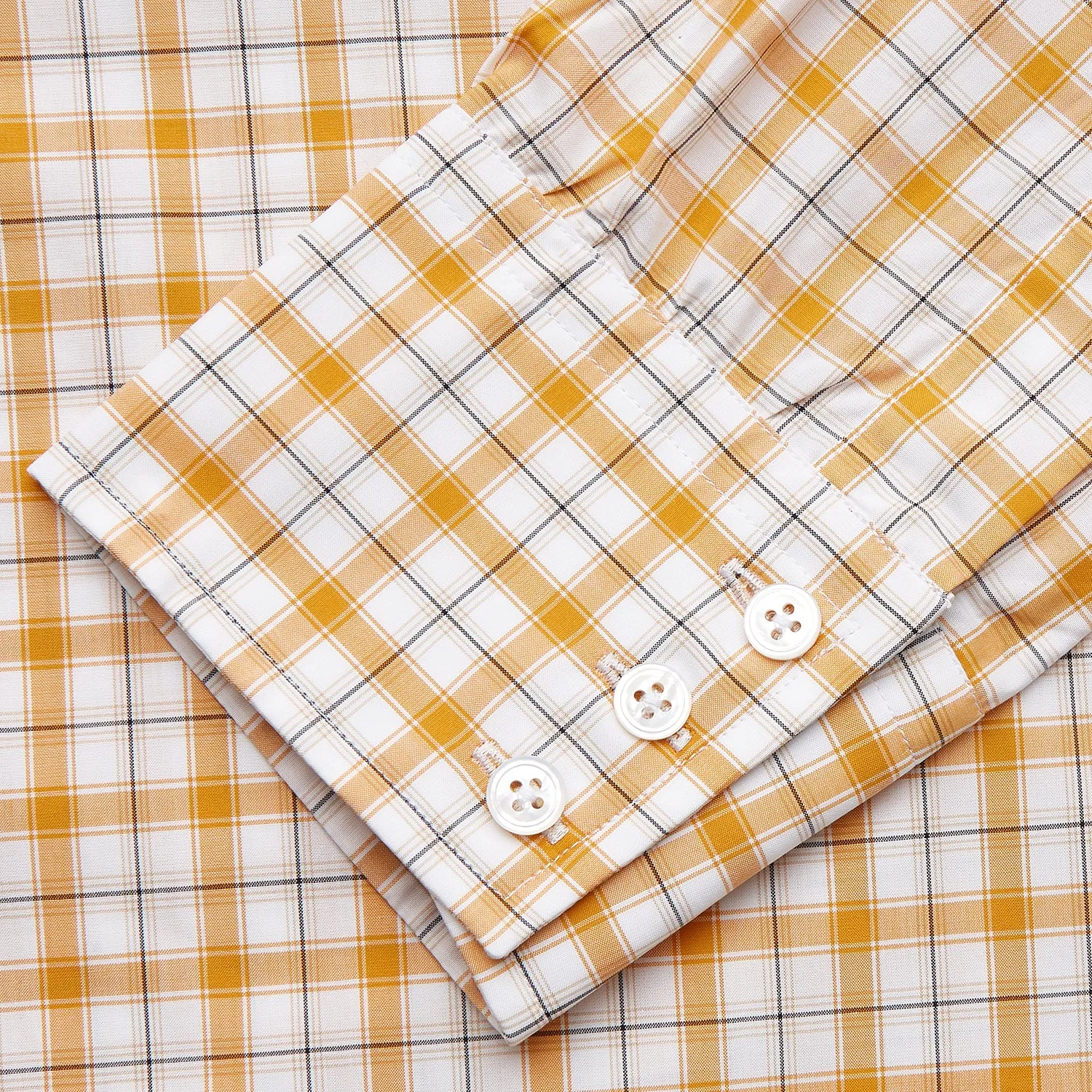 Orange Multi Check Regular Fit Shirt with T&A Collar and 3 Button Cuffs sold by Turnbull & Asser product image thumbnail 3