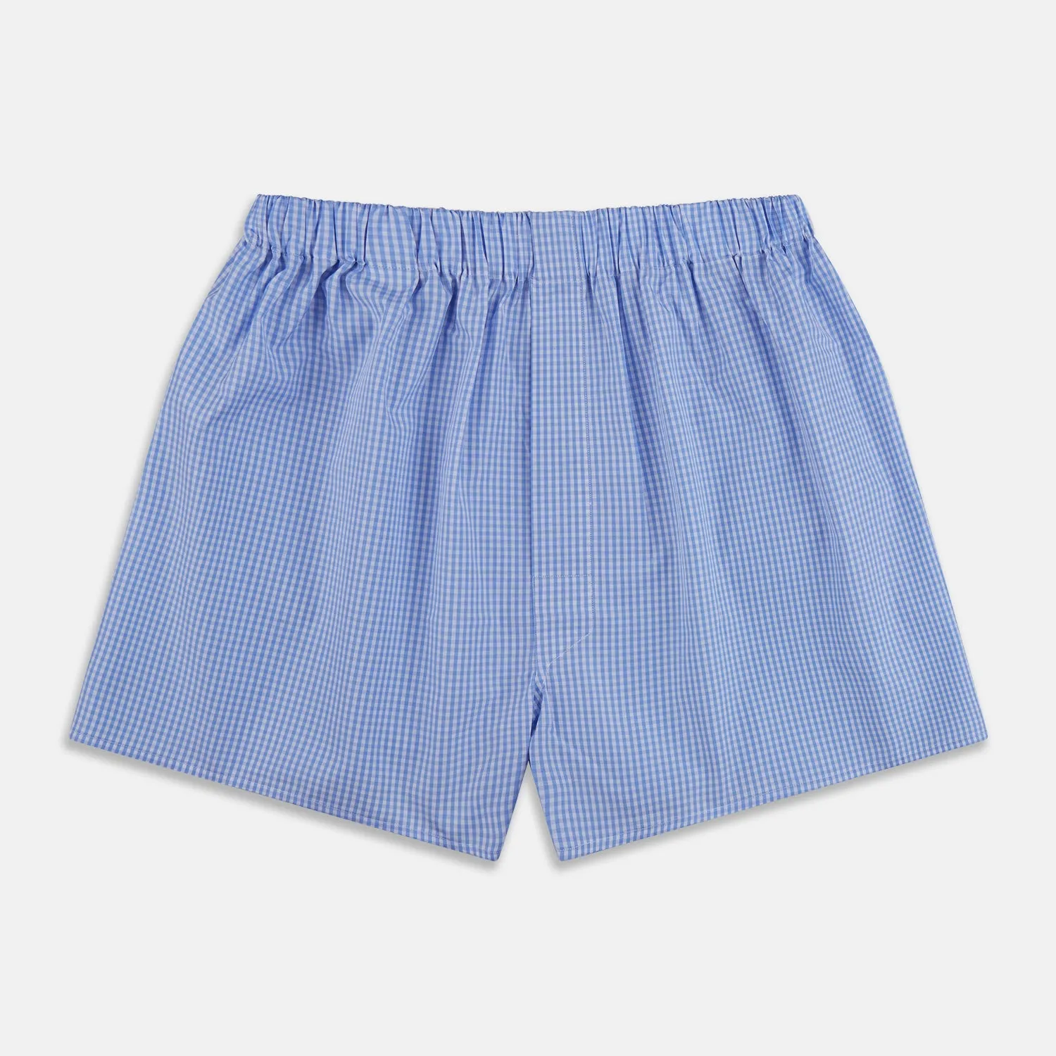 Sky Blue Gingham Check Boxer Shorts sold by Turnbull & Asser