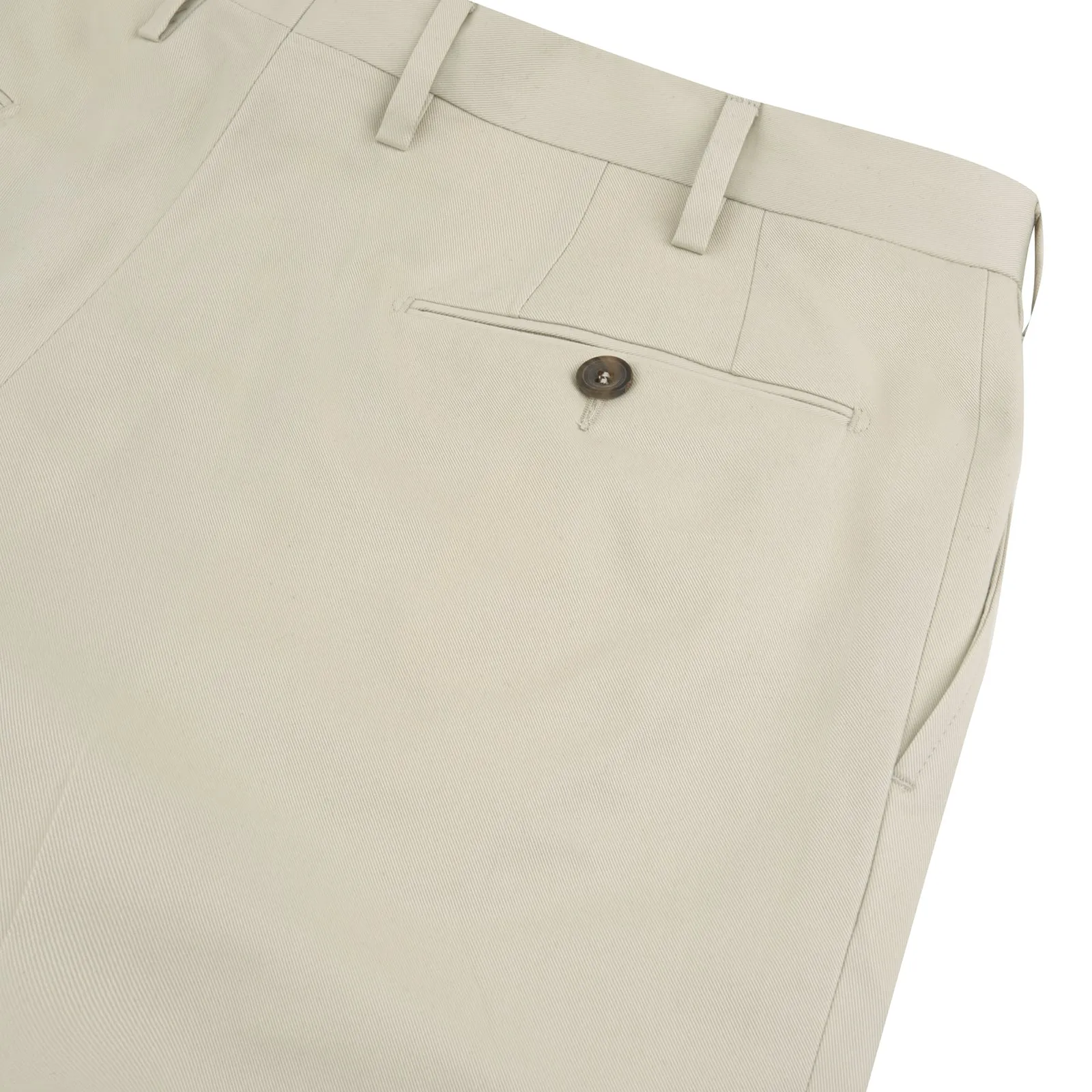 Stone Cotton Twill Pleated Trousers sold by Turnbull & Asser product image thumbnail 2