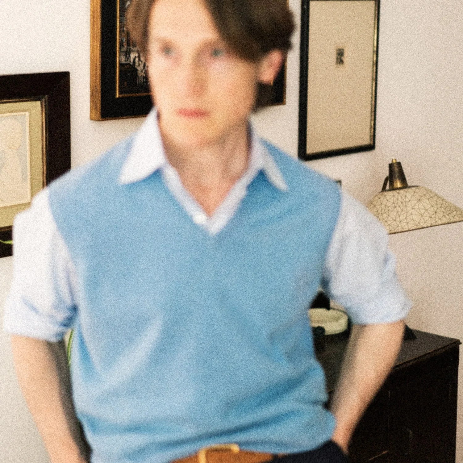 Sky Blue Fine Cashmere Slipover sold by Turnbull & Asser product image thumbnail 2