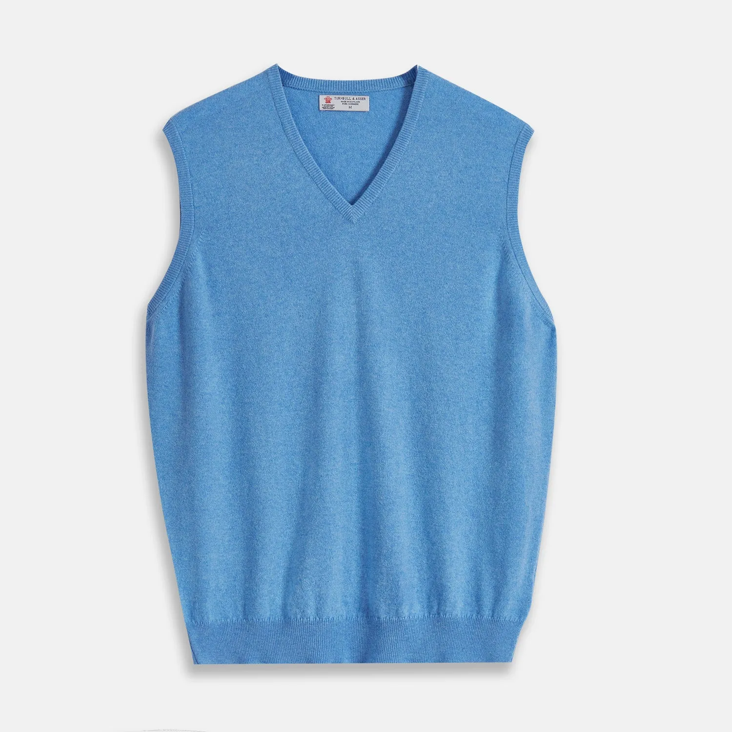 Sky Blue Fine Cashmere Slipover sold by Turnbull & Asser