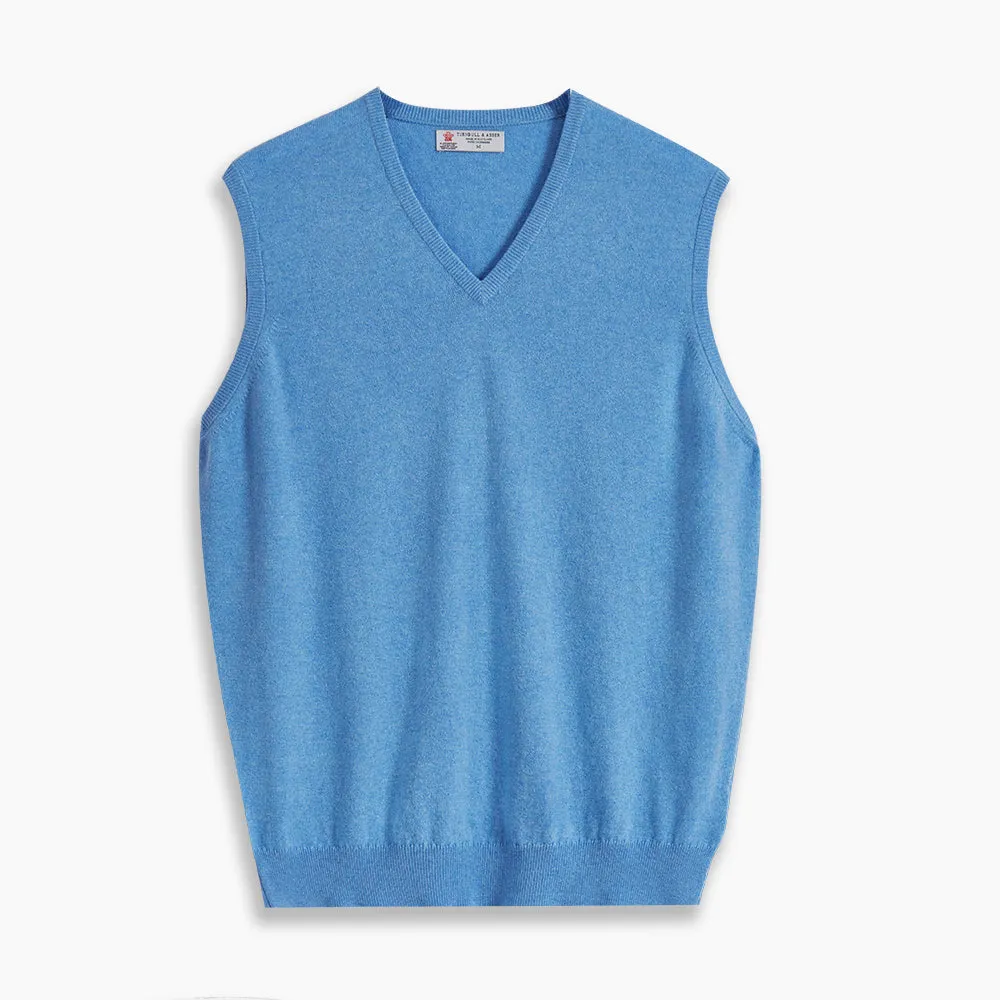 Sky Blue Fine Cashmere Slipover sold by Turnbull & Asser product image thumbnail 5