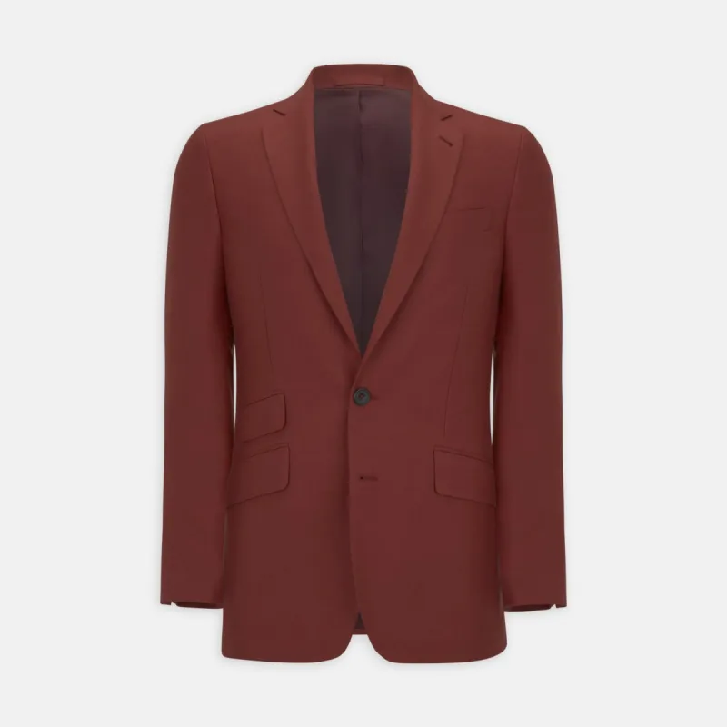 Rust Lightweight Wool, Silk and Linen Jacket sold by Turnbull & Asser