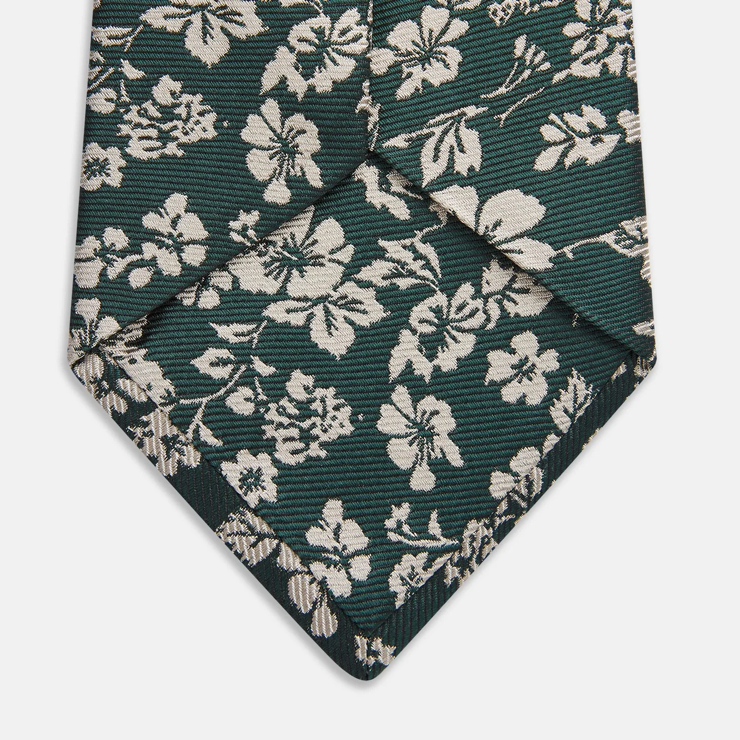 Dark Green Floral Garden Silk Tie sold by Turnbull & Asser product image thumbnail 3