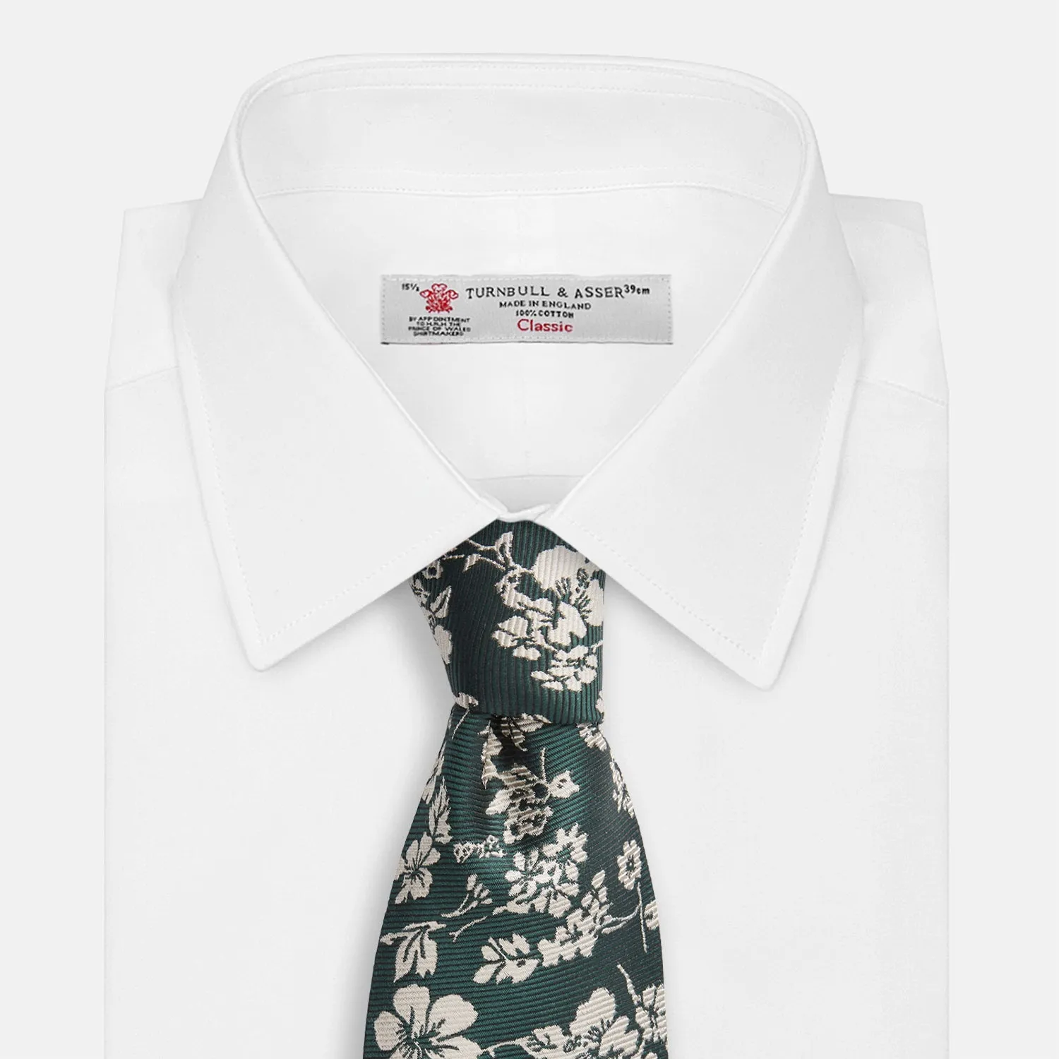 Dark Green Floral Garden Silk Tie sold by Turnbull & Asser product image thumbnail 4