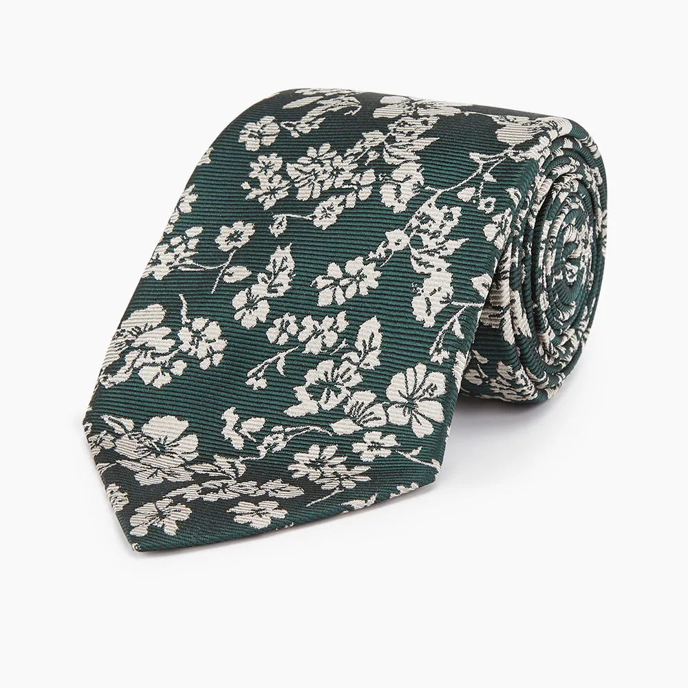 Dark Green Floral Garden Silk Tie sold by Turnbull & Asser product image thumbnail 5