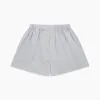 Faded Blue Block Check Cotton Godfrey Boxer Shorts sold by Turnbull & Asser