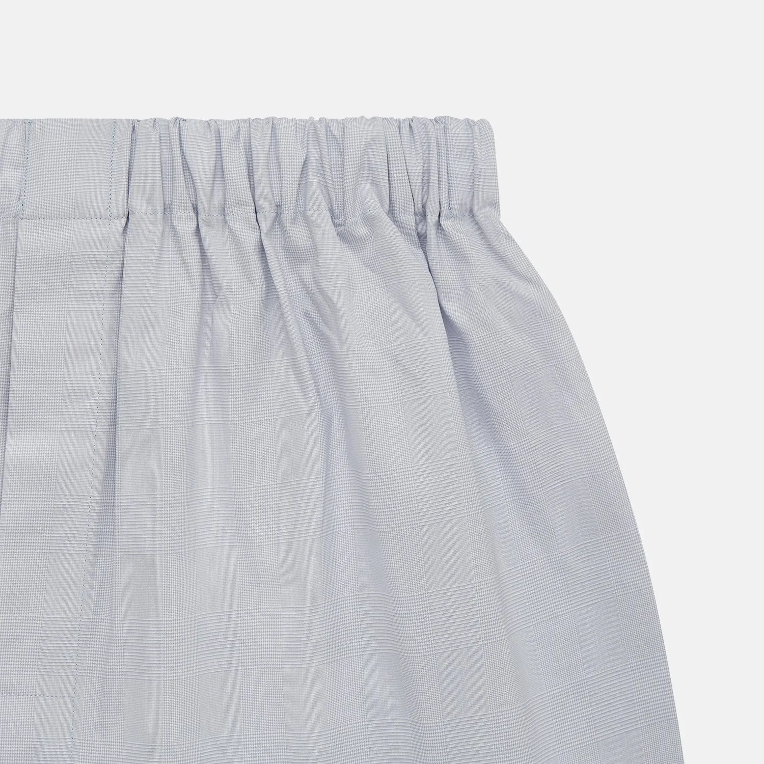 Faded Blue Block Check Cotton Godfrey Boxer Shorts sold by Turnbull & Asser product image thumbnail 2