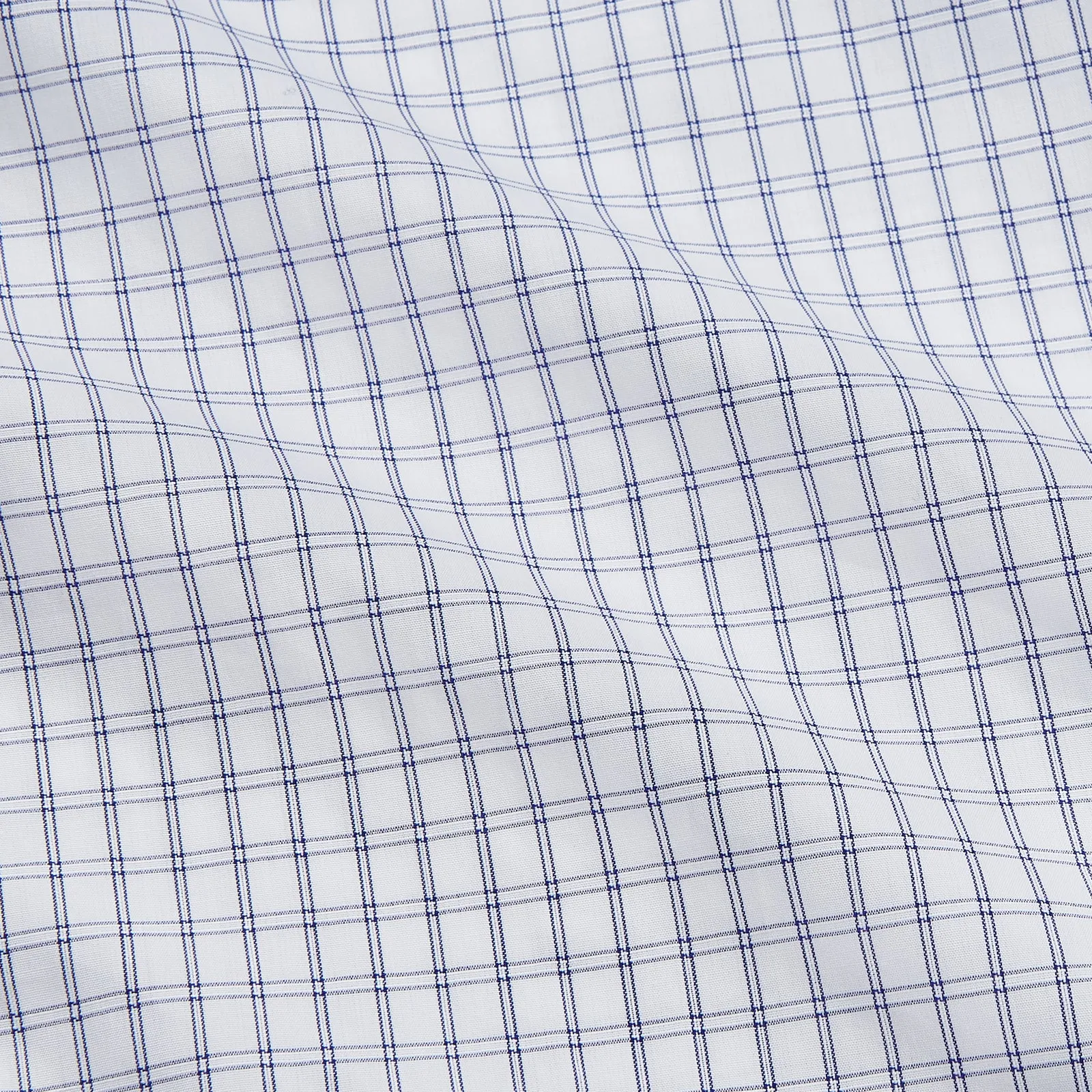 White and Blue Check Cotton Tailored Fit Shelton Shirt sold by Turnbull & Asser product image thumbnail 4