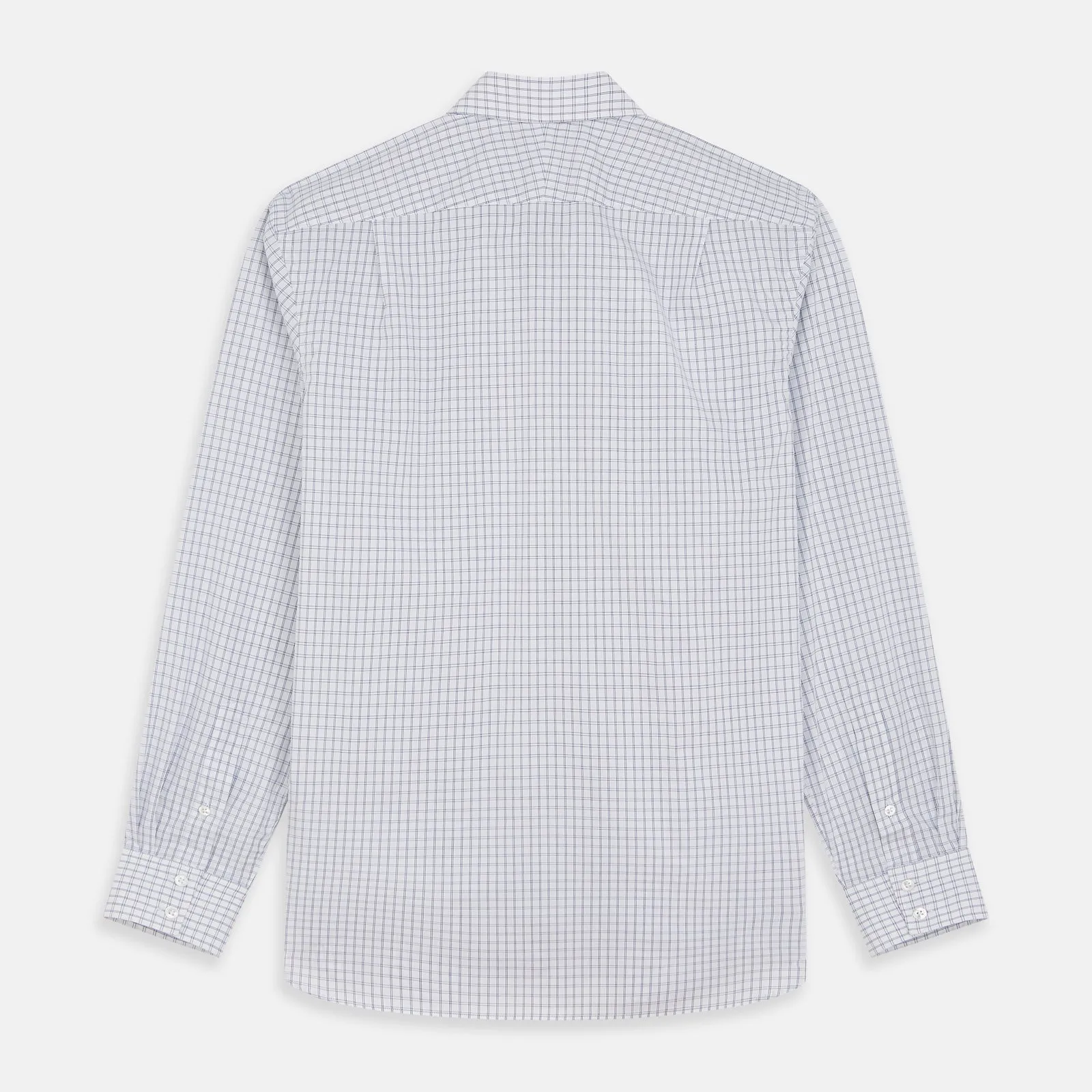 White and Blue Check Cotton Tailored Fit Shelton Shirt sold by Turnbull & Asser product image thumbnail 5