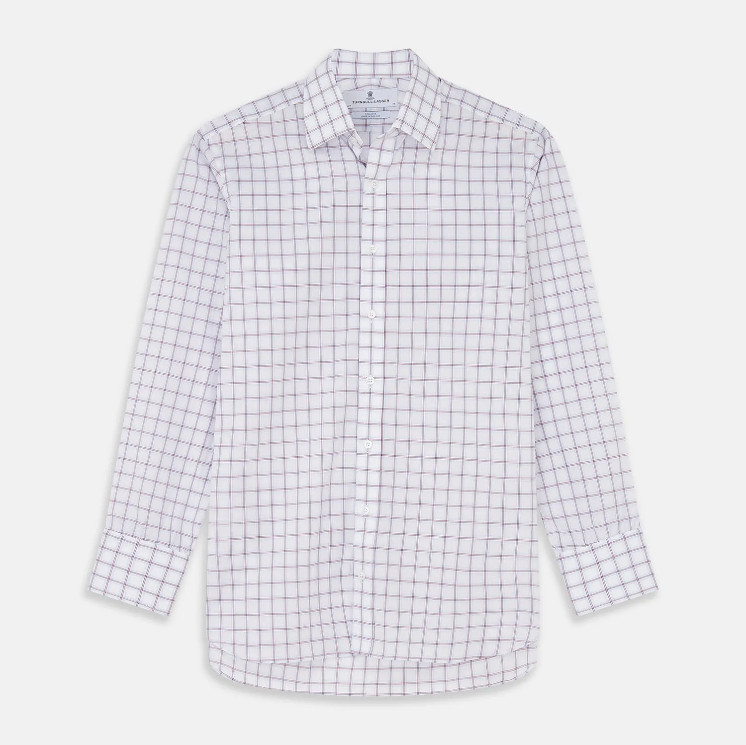 Red and Blue Multi-check Cotton Regular Fit Mayfair Shirt sold by Turnbull & Asser