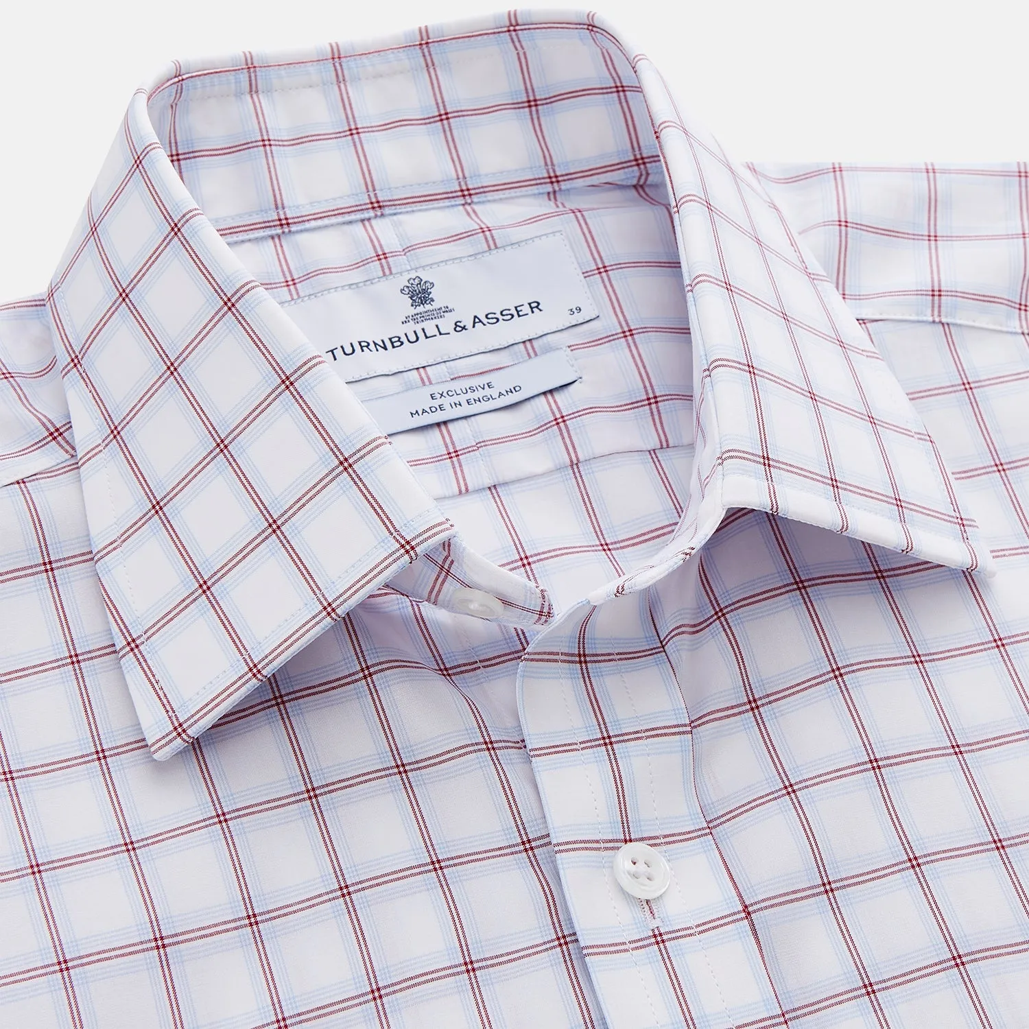Red and Blue Multi-check Cotton Regular Fit Mayfair Shirt sold by Turnbull & Asser product image thumbnail 2
