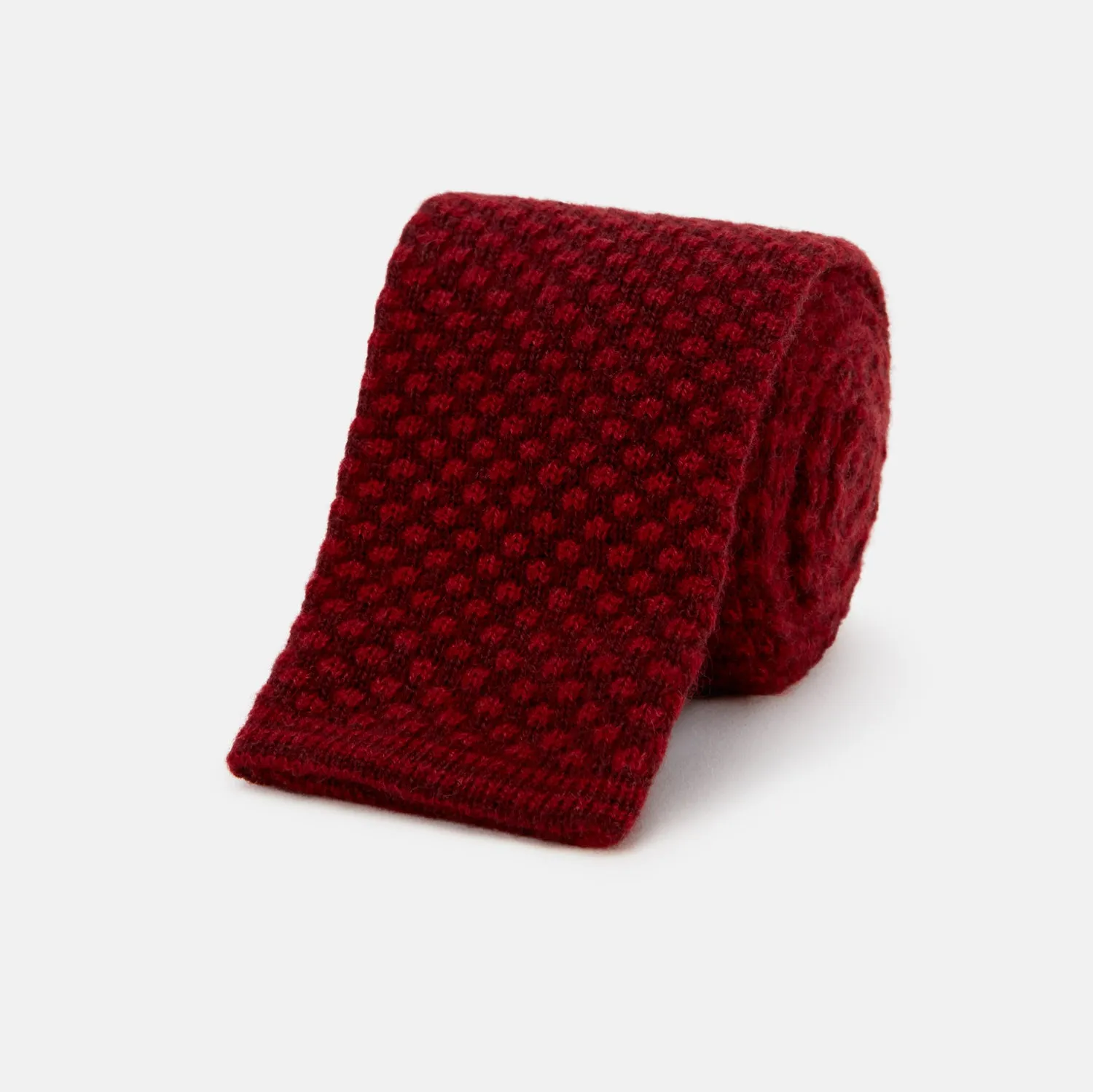 Red Multi Cashmere Knitted Tie sold by Turnbull & Asser