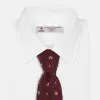 Burgundy Illusion Flower Silk Tie sold by Turnbull & Asser