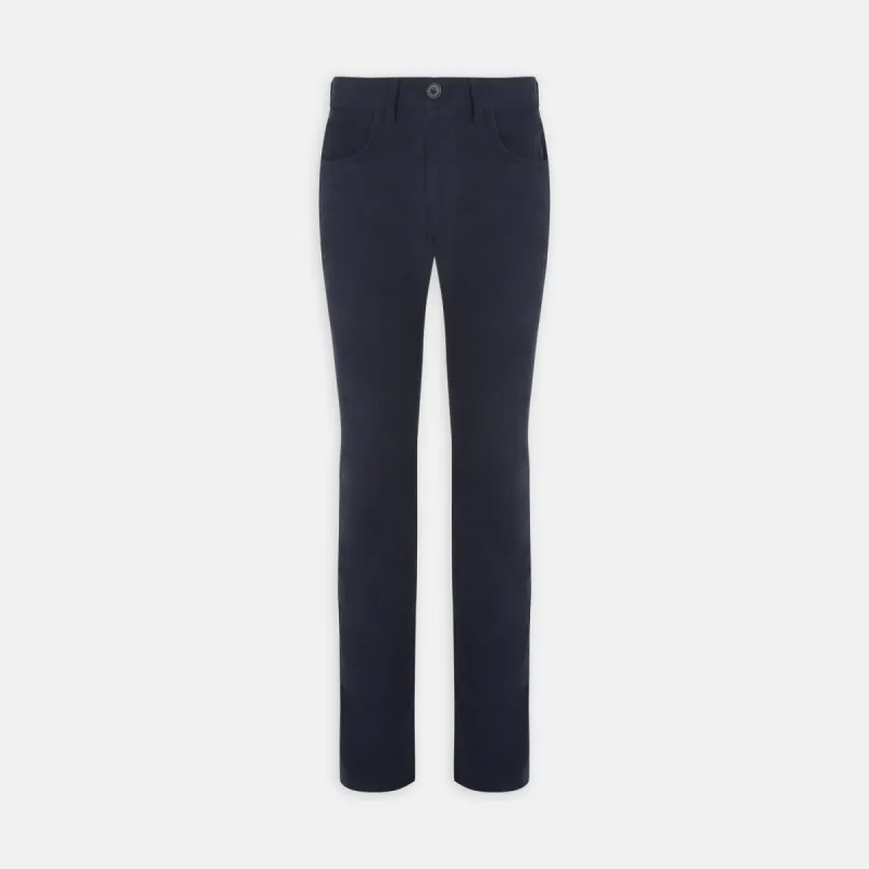 Hanley Navy Moleskin 5-Pocket Trousers sold by Turnbull & Asser